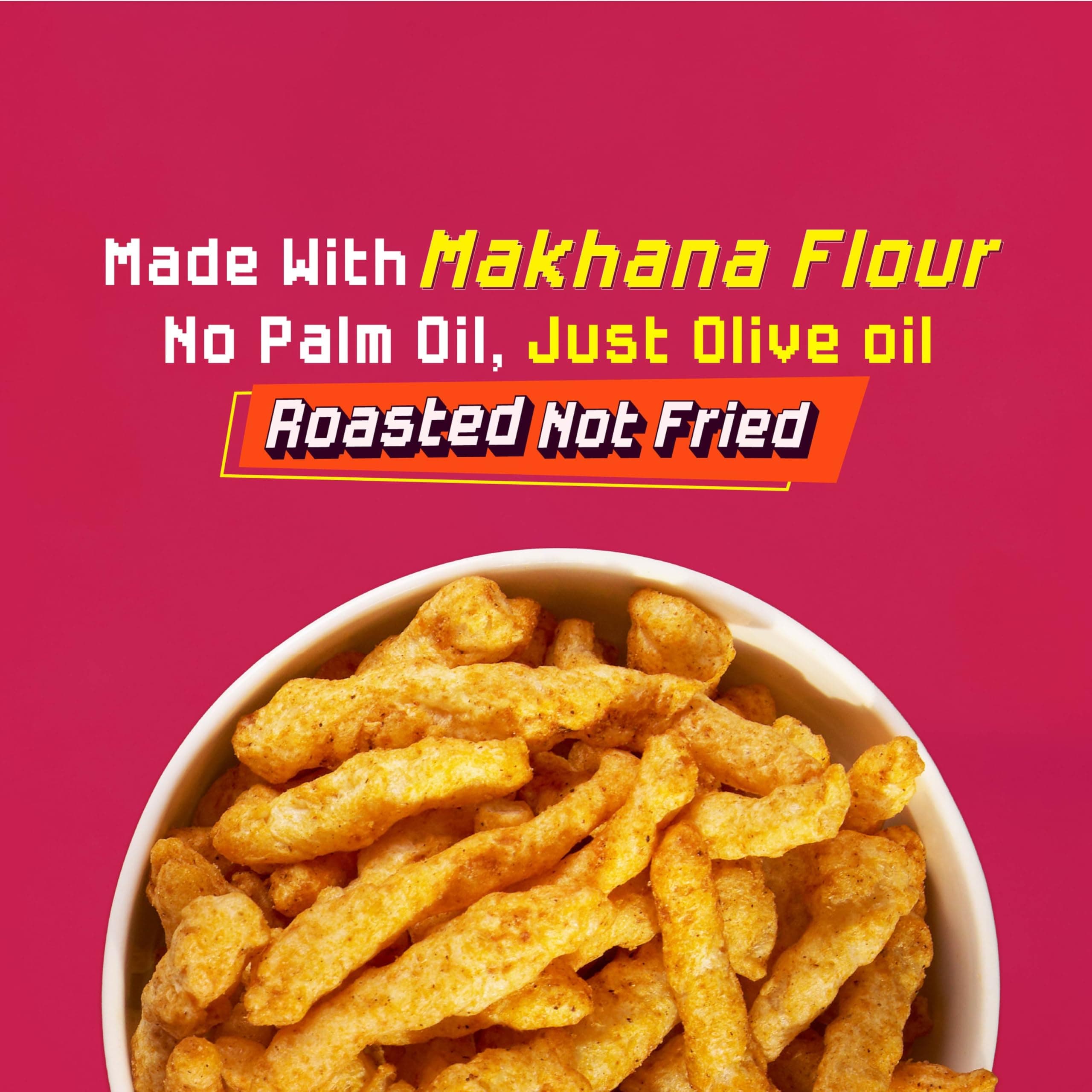 Farmley Makha Shaka Masala Stix Farmley Pillow Pouch 33 g I Healthy Snacks | Namkeen Snacks I Puffed Snacks | Roasted in Olive Oi — image 6