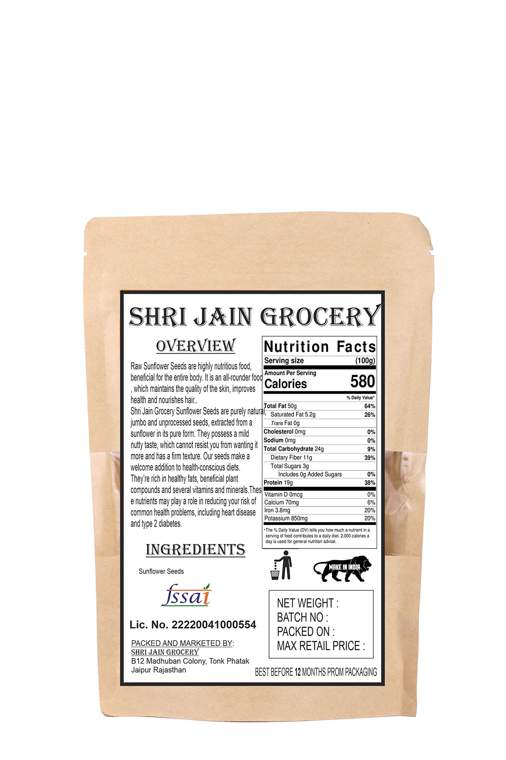 Shri Jain Grocery Raw Sunflower Seeds for Eating, Healthy Seeds (1) — image 2