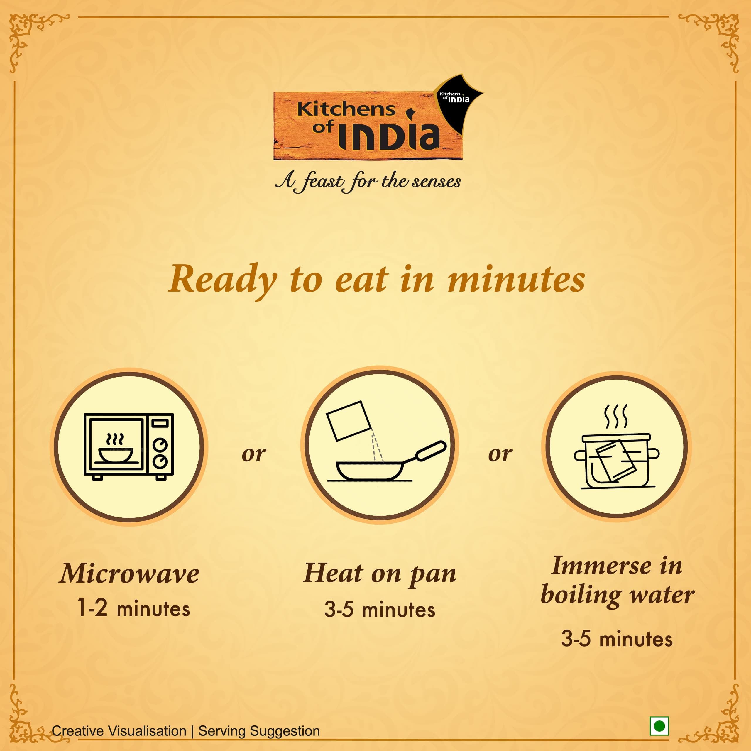 Kitchens of India Aloo Matar, ITC Ready to Eat Indian Food, Just Heat and Eat, Microwavable, 285g — image 4