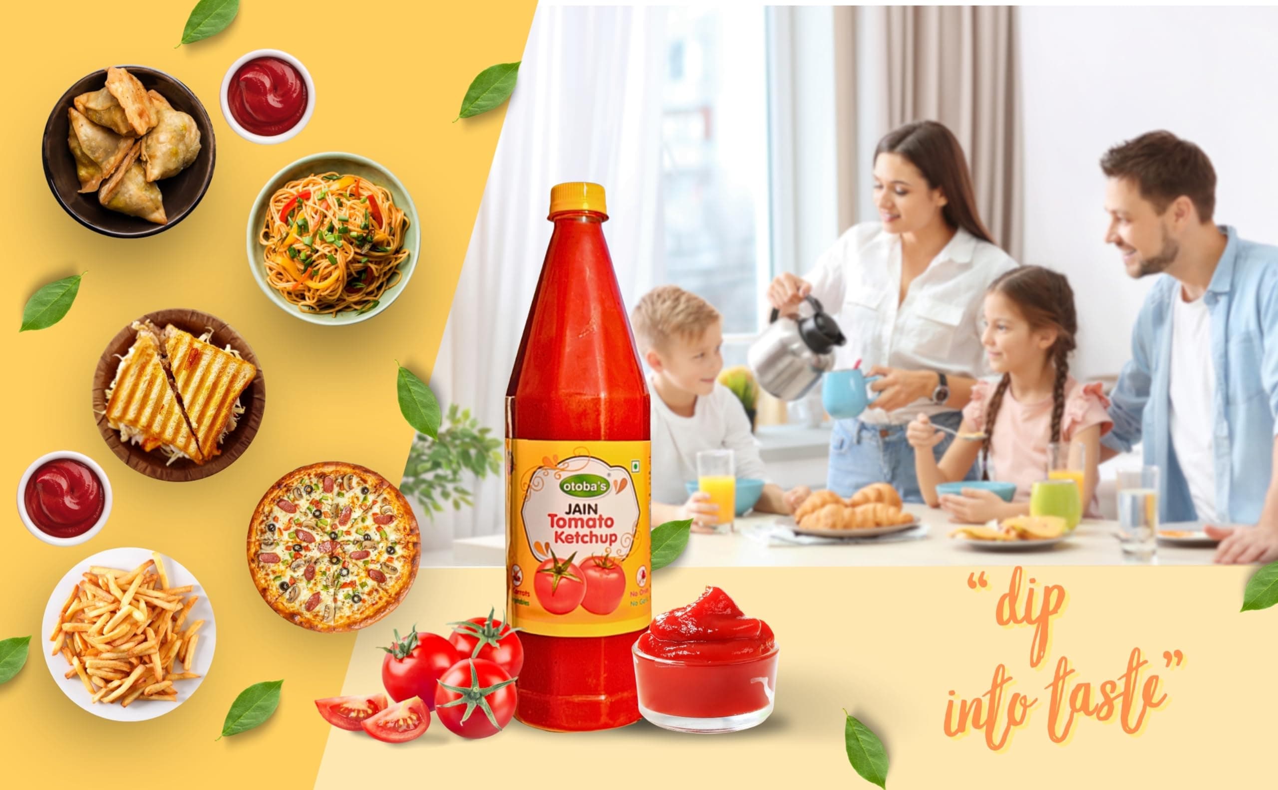 Otoba's Jain Tomato Ketchup (1kg)| Pure Tomato Sauce No Onion No Garlic No Other Vegetables in Bottle — image 6