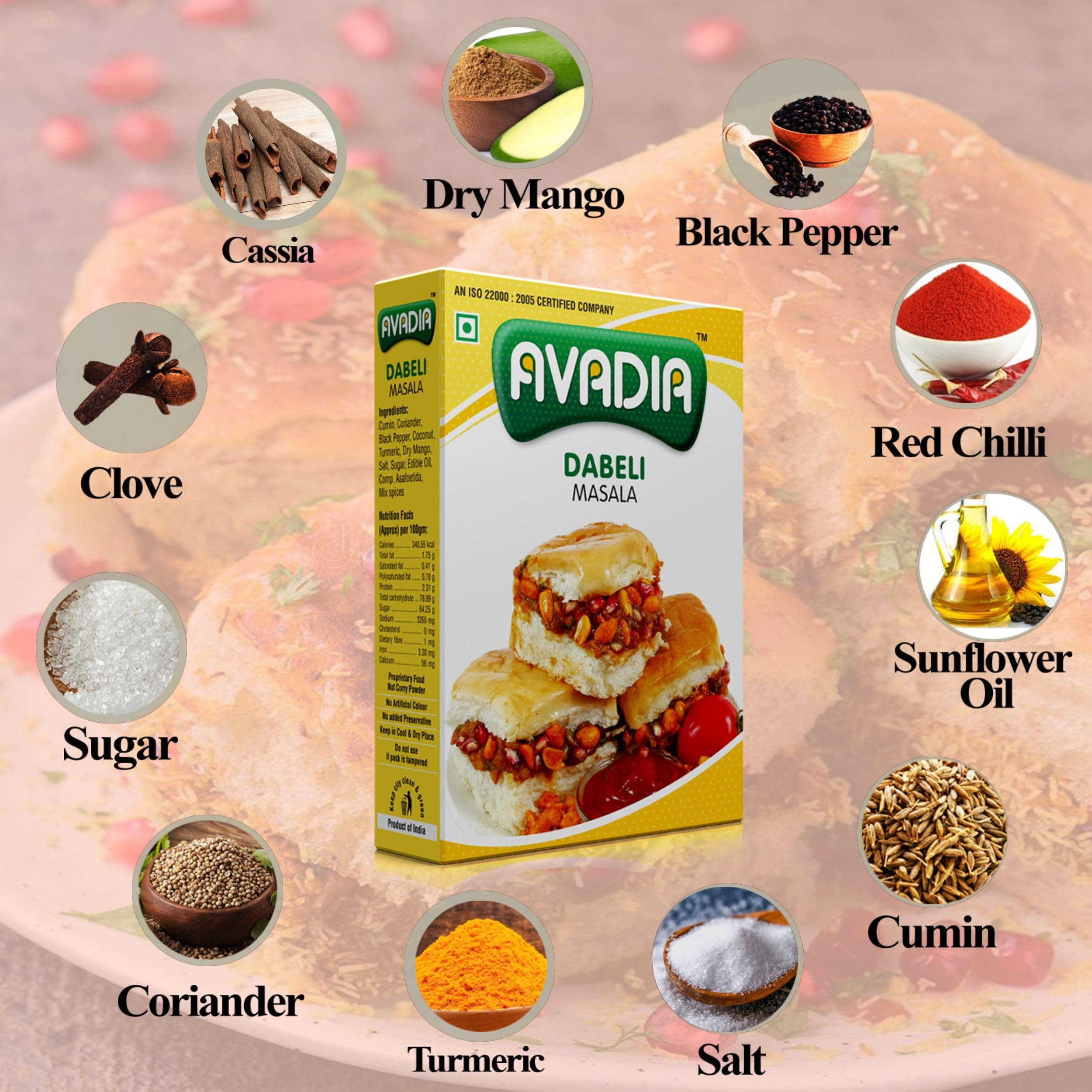 Avadia veg masala(Aloo vada masala, Dabeli masala)-100gm,sweet, spicy,famous Gujarati Kutchi Dabeli — image 7
