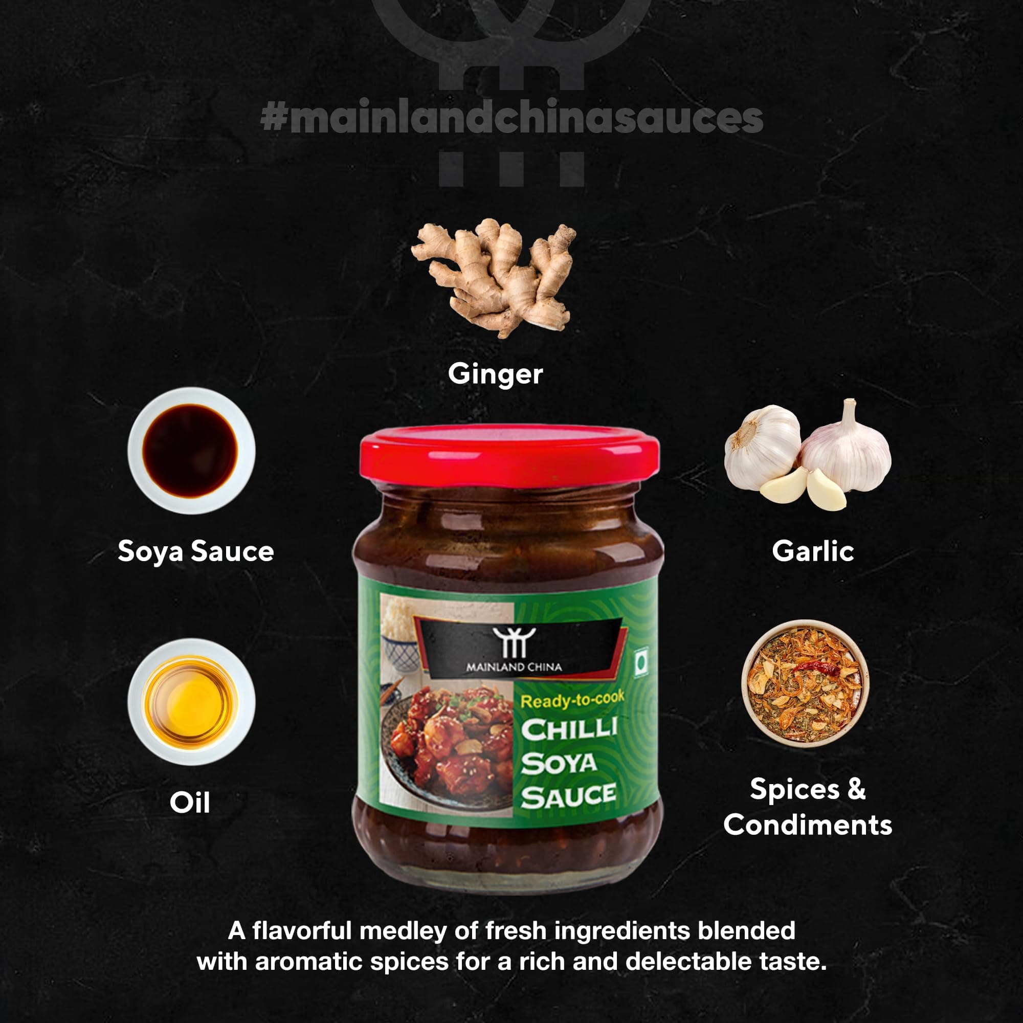 Mainland China Hot & Spicy Chilli Soya Sauce 225g | Ready to Cook, Plant Based with No Artificial Flavours | Perfect for Restaurant Style Meals, Stir Fry, Sautéing & Chinese Cuisine — image 3