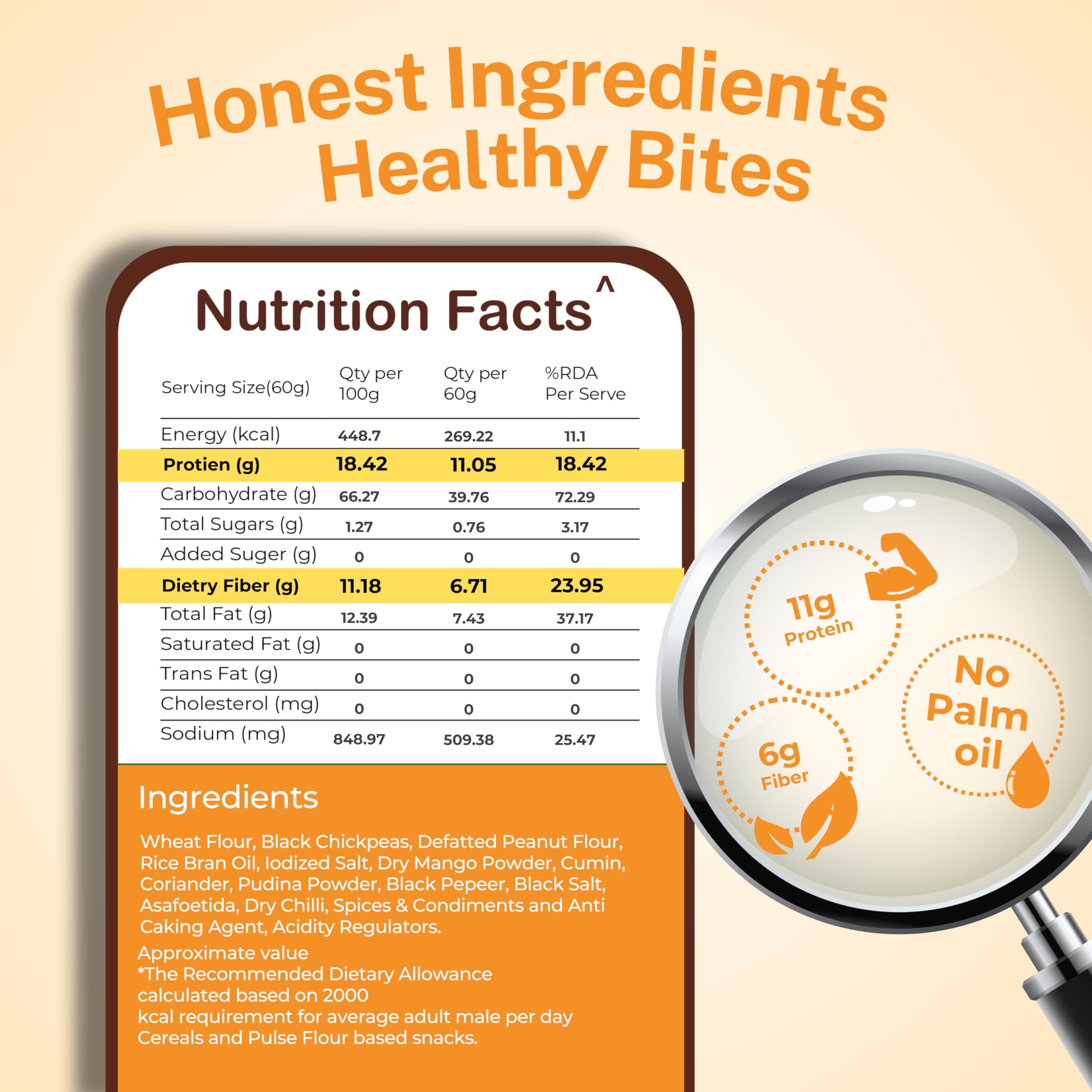 Chat Khakhra | JAIN | Crispy | Ready To Eat | High Protein High Fiber| No Palm Oil | 200g Vacuum Pack Of 2 — image 3