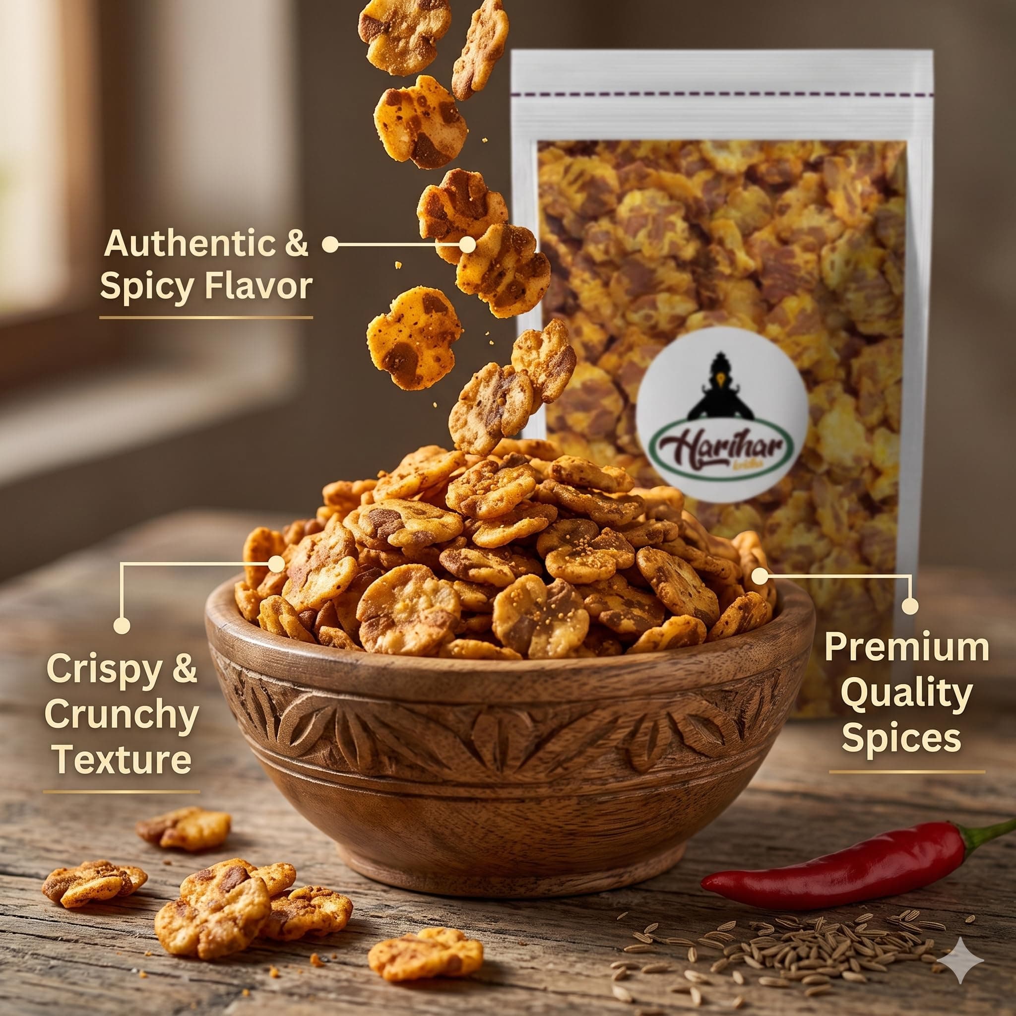 HARIHAR KRIDHA Chana Jor Garam 900g - Healthy Namkeen Snacks For Diet - High Protein Snack - Chana Chur Garam | Cholesterol Free & Transfat Free Chana Snack (450 Gram x Pack of 2) — image 6