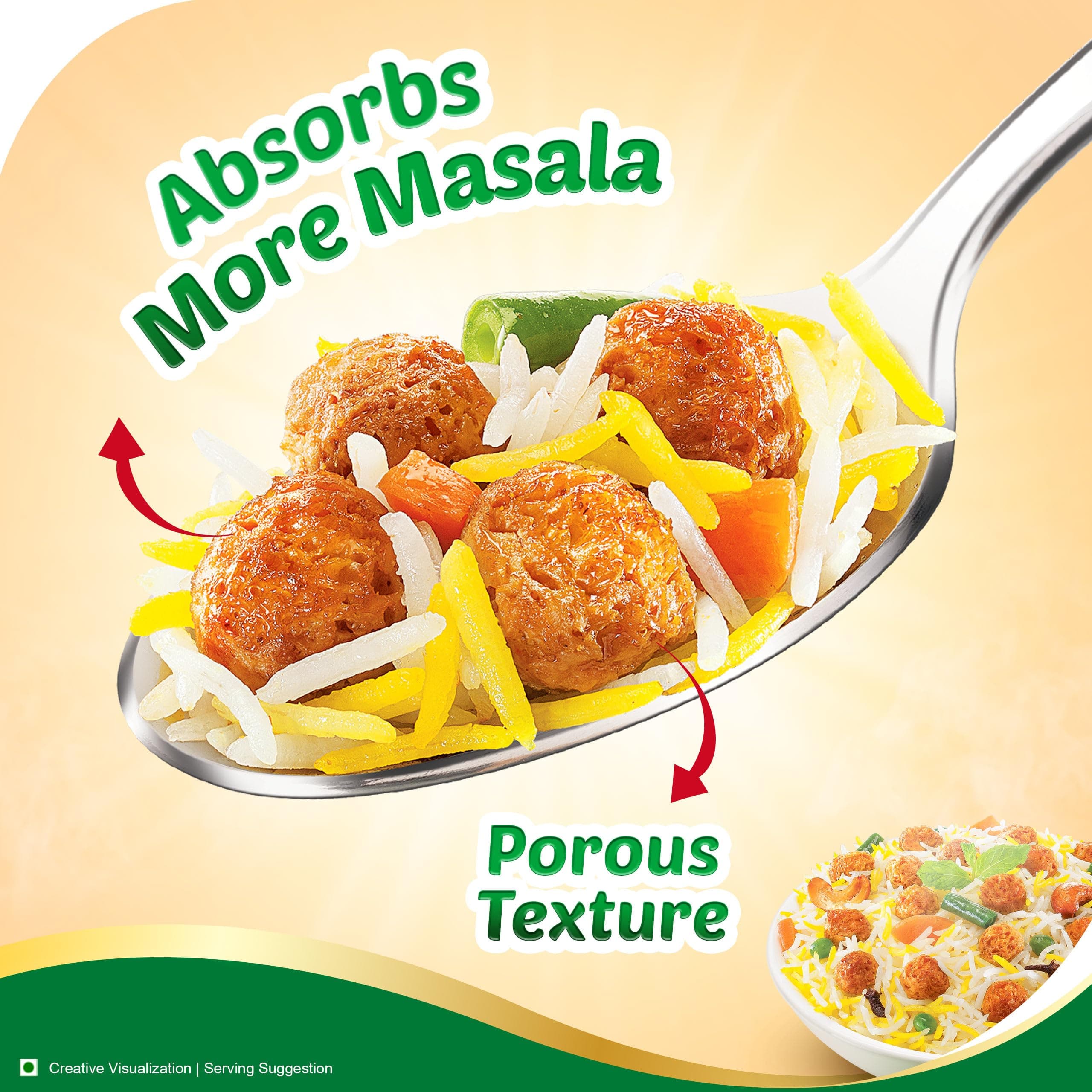 Aashirvaad Mini Soya Chunks, 100% Veg, Absorbs More Masala, Juicy & Tasty, High Protein, 200g Pack — image 5