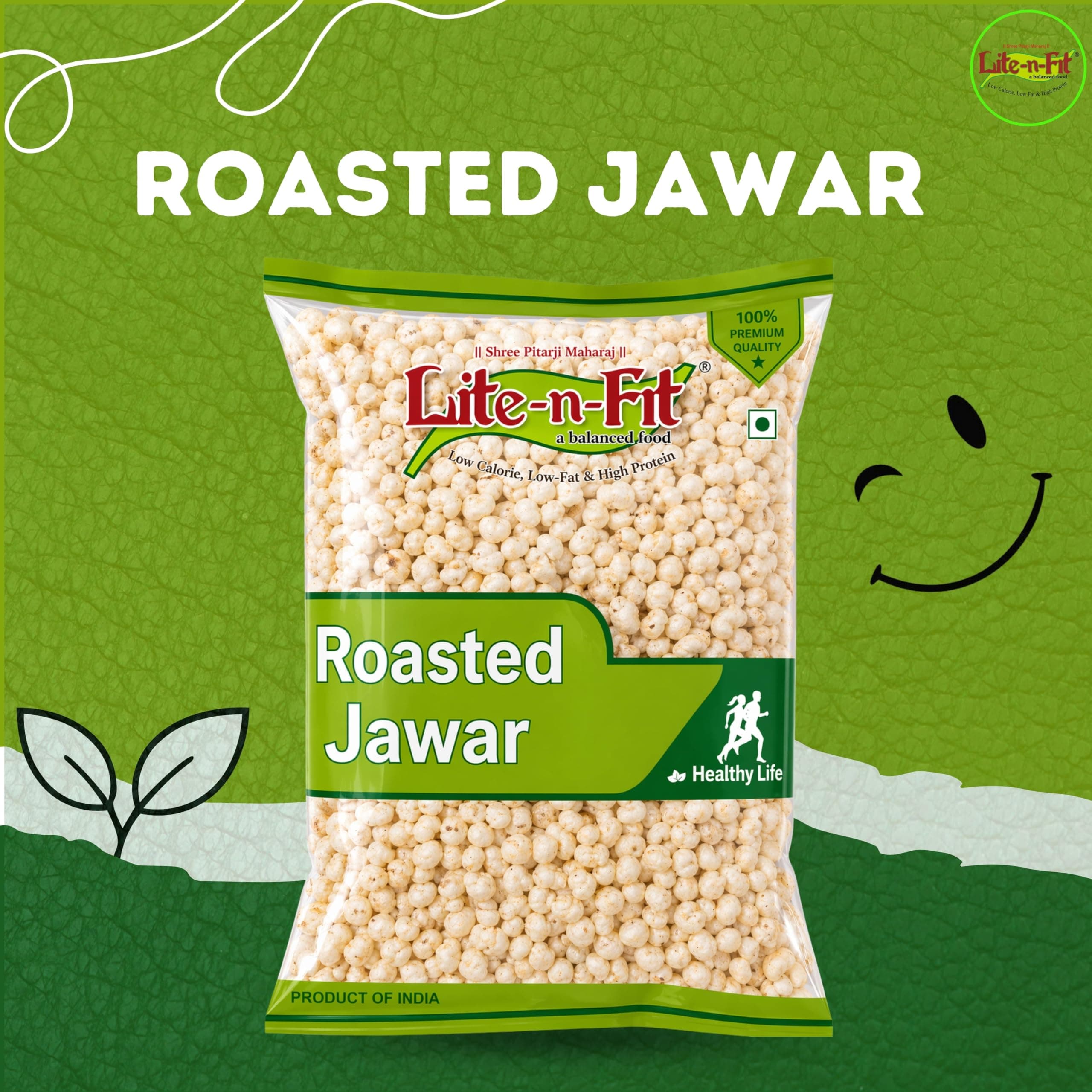 Lite-n-Fit Roasted Jowar - 130g Each, Pack of 4 | Crunchy & Healthy Sorghum Snack | Roasted Namkeen | Light & Crispy Evening Snack | Jowar Murmura — image 5