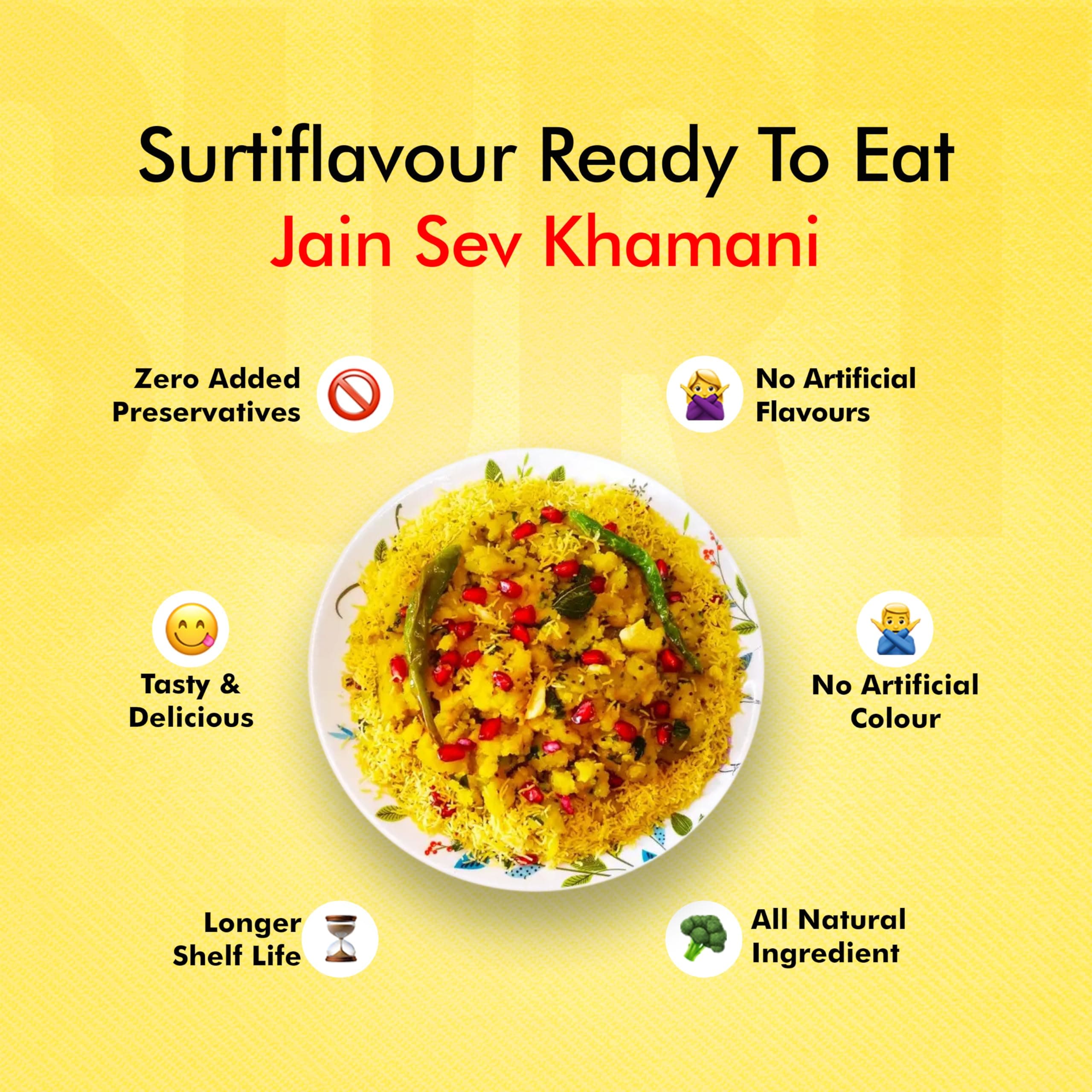 Surtiflavour Jain Khamani Ready To Eat Snack 200g Authentic Surti Style Instant Anytime Gujarati Snack No Artificial Colors Flavours (Pack of 2) — image 4