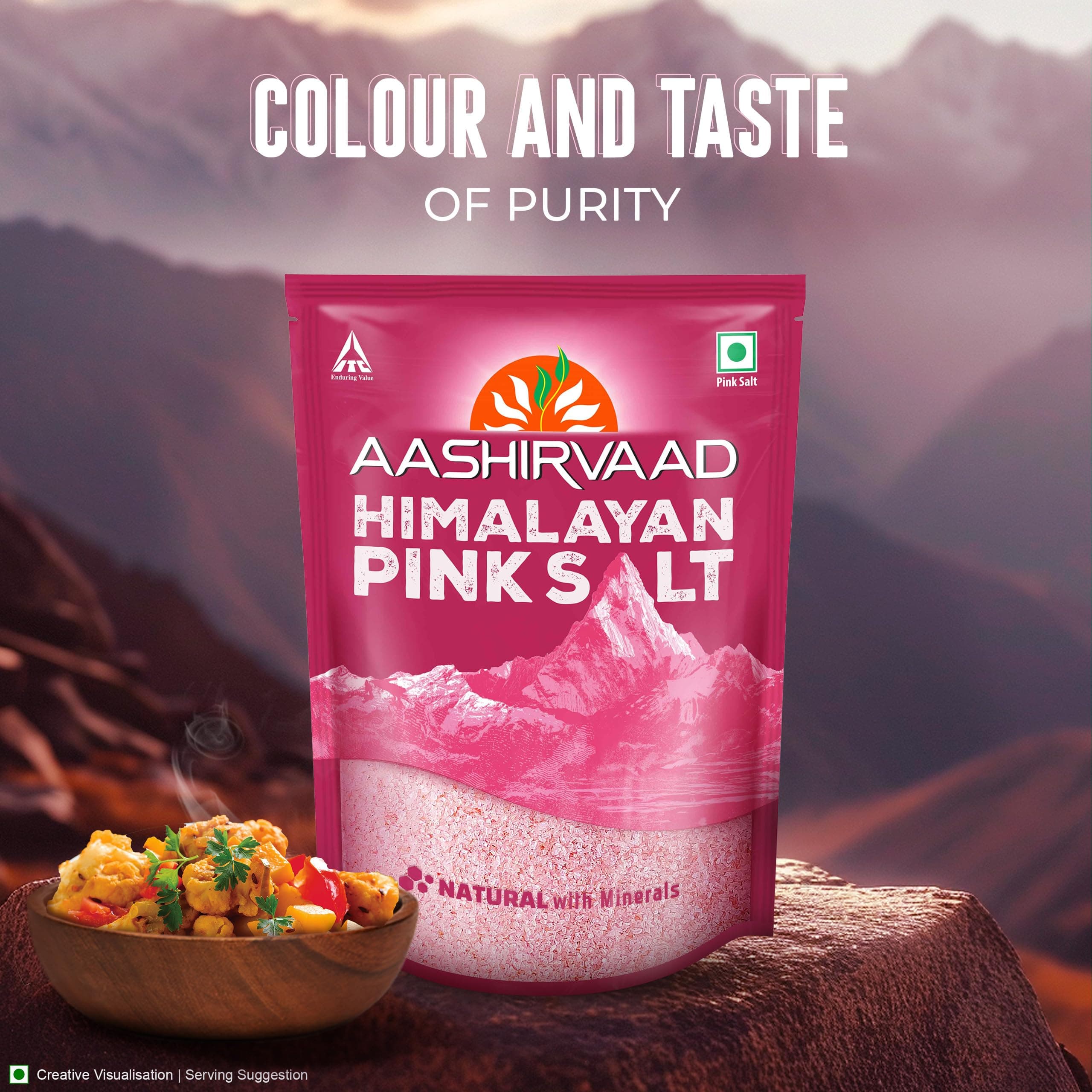 Aashirvaad Himalayan Pink Salt, 100% Natural Rock Salt Sourced from the Himalayan Ranges, Pure Sendha Namak with Minerals for Everyday Use, 1 Kg — image 3