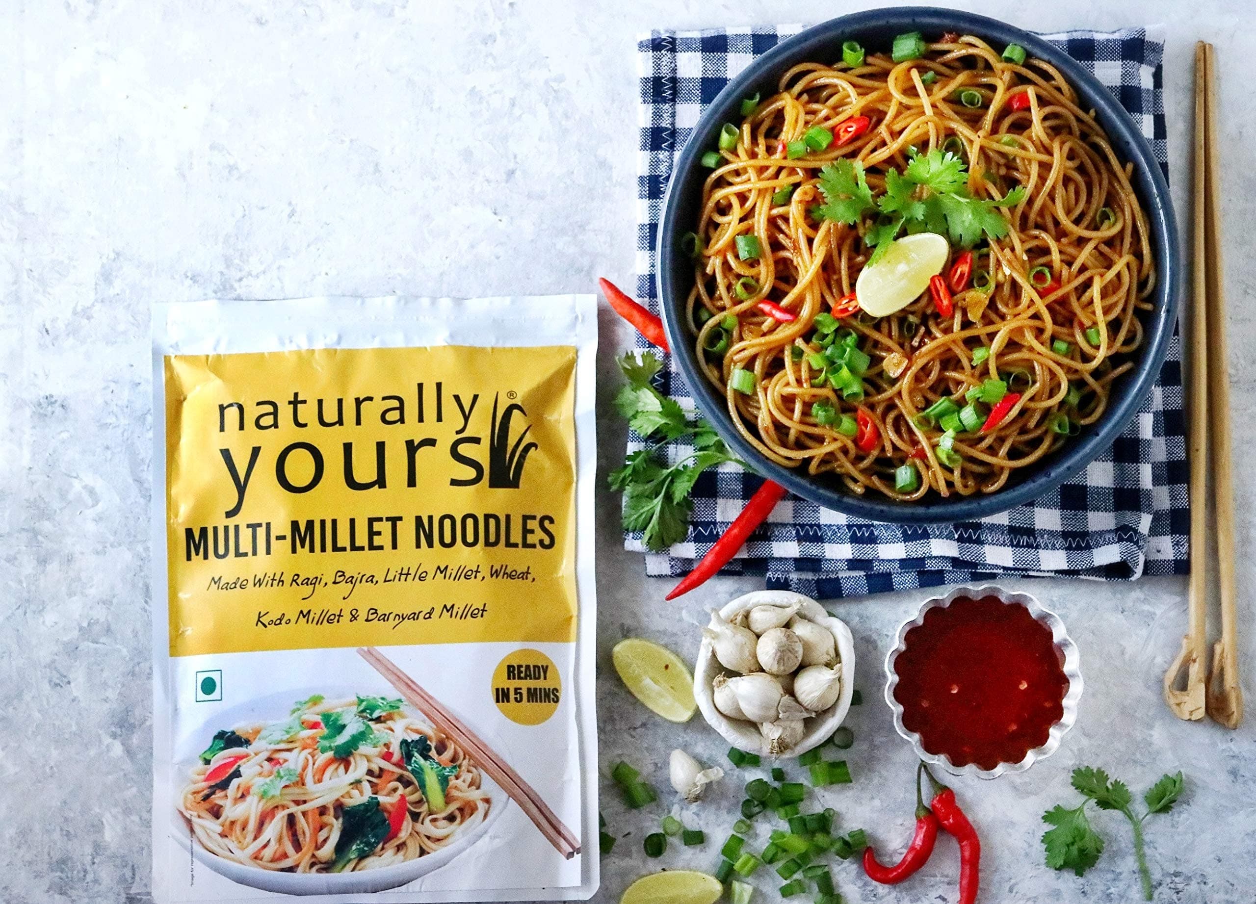 Naturally Yours Healthy Noodle Trial Pack | 5 Varieties – Multi Millet, Red Rice, Quinoa, Buckwheat & Soy | No Maida, No Onion No Garlic, Jain Friendly, Vegan | Tastemaker Inside | 900g Pack of 5 — image 2