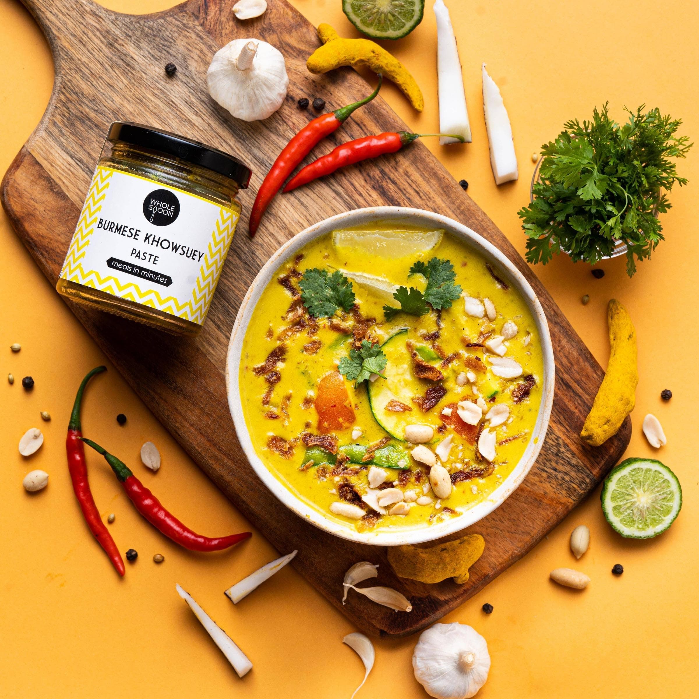 Wholespoon Jain Khowsuey Paste (180gm) | All natural, Preservatives Free, Plant based | Make Restaurant Style Jain Khow Suey in 10 mins — image 2