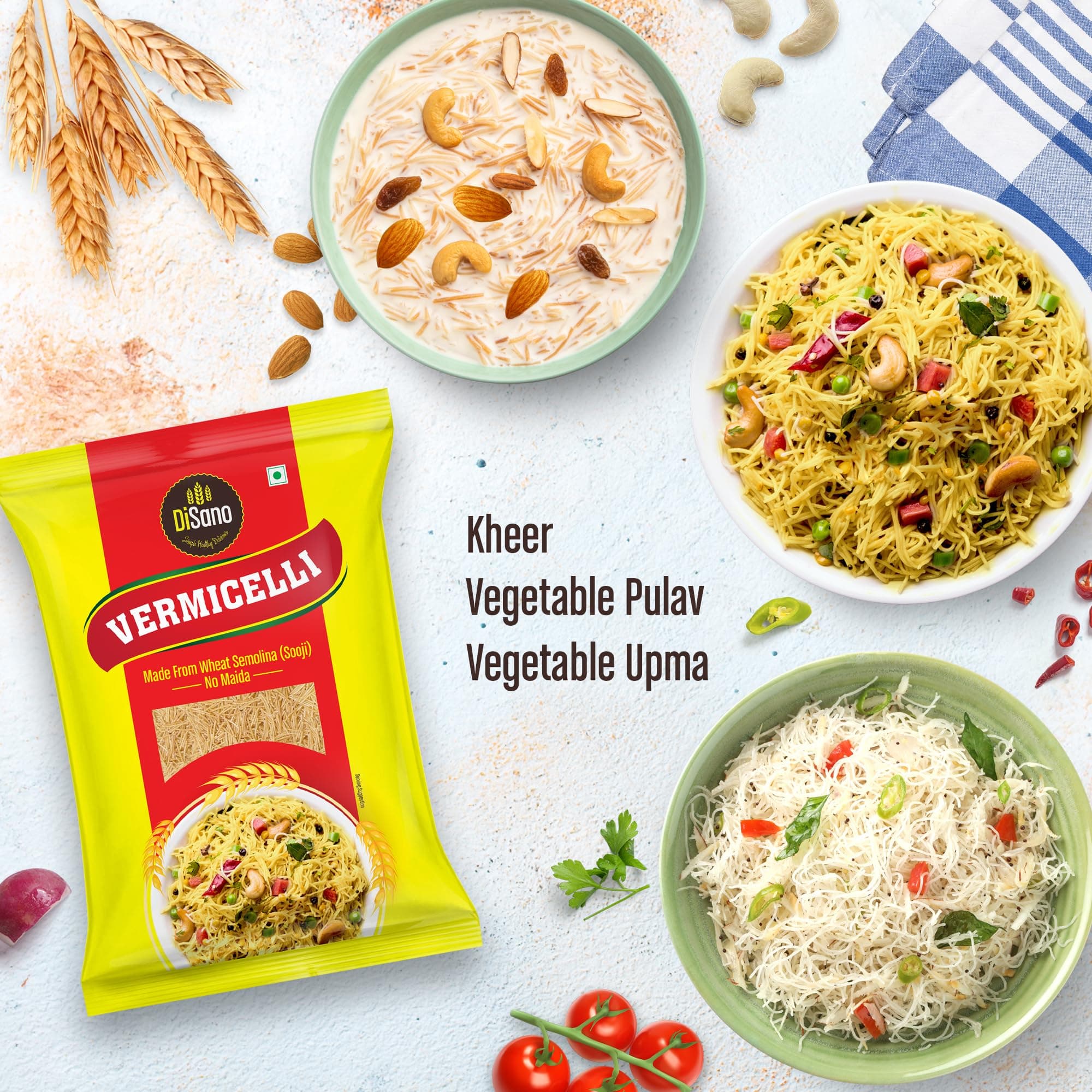 DISANO Wheat Vermicelli,No Maida,850 Gram - Cholesterol Free,unflavored — image 6