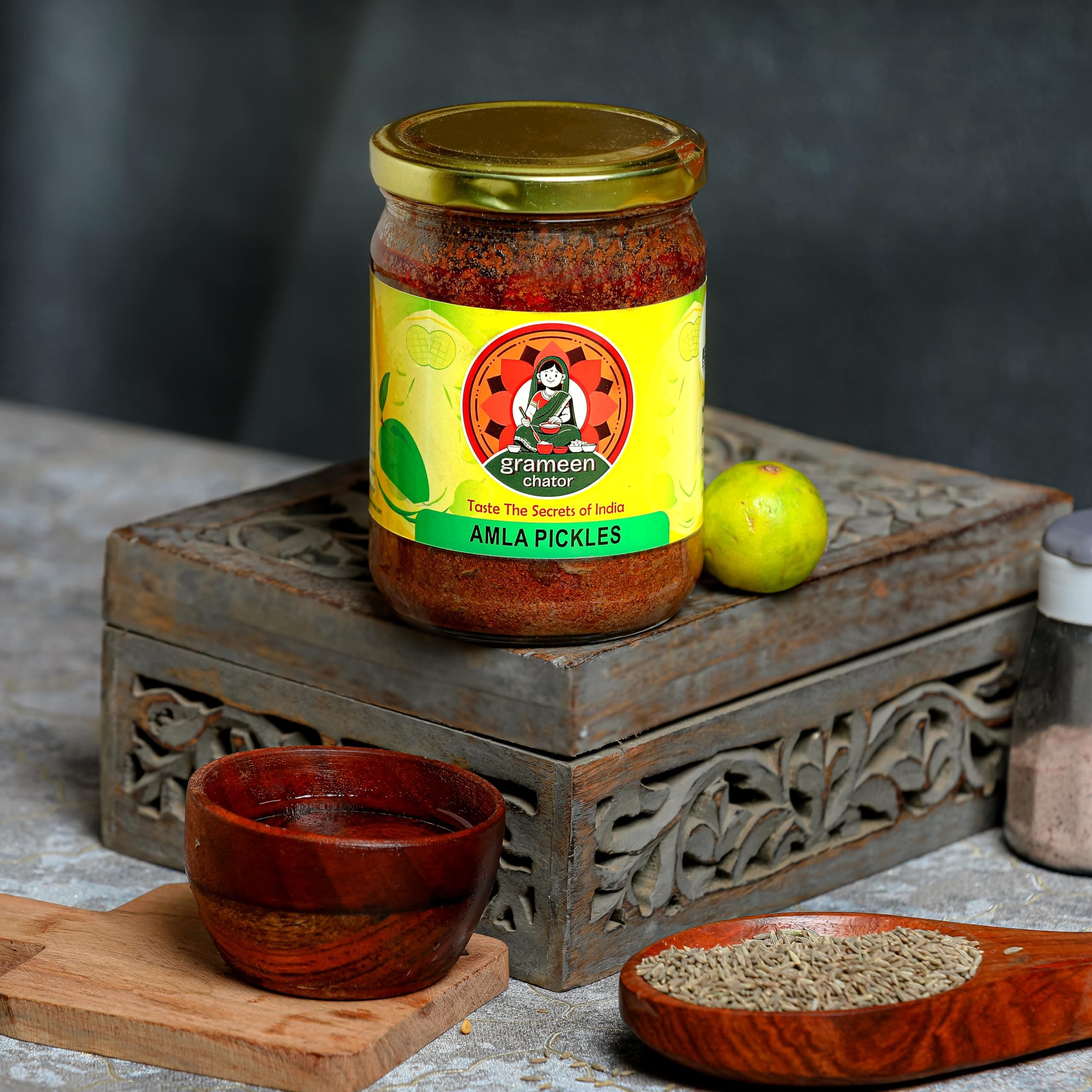 Grameen Chator Amla Pickle - 500G (Pack Of 1) |Homemade Indian Gooseberry Pickle Seedless Without Onion & Garlic|Preservative Free|Tangy Amle Ka Achar|Natural Spices & Mustard Oil — image 3