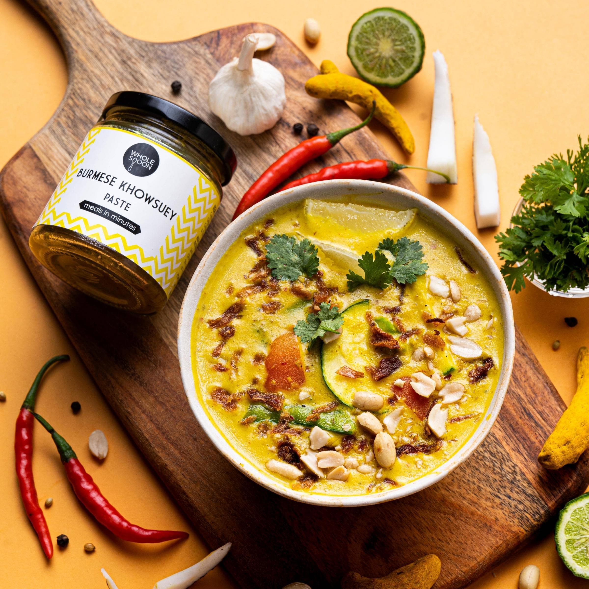 Wholespoon Khowsuey Paste (180gm) | All natural, Preservatives Free, Plant based | Make Restaurant Style Khow Suey in 10 mins — image 3