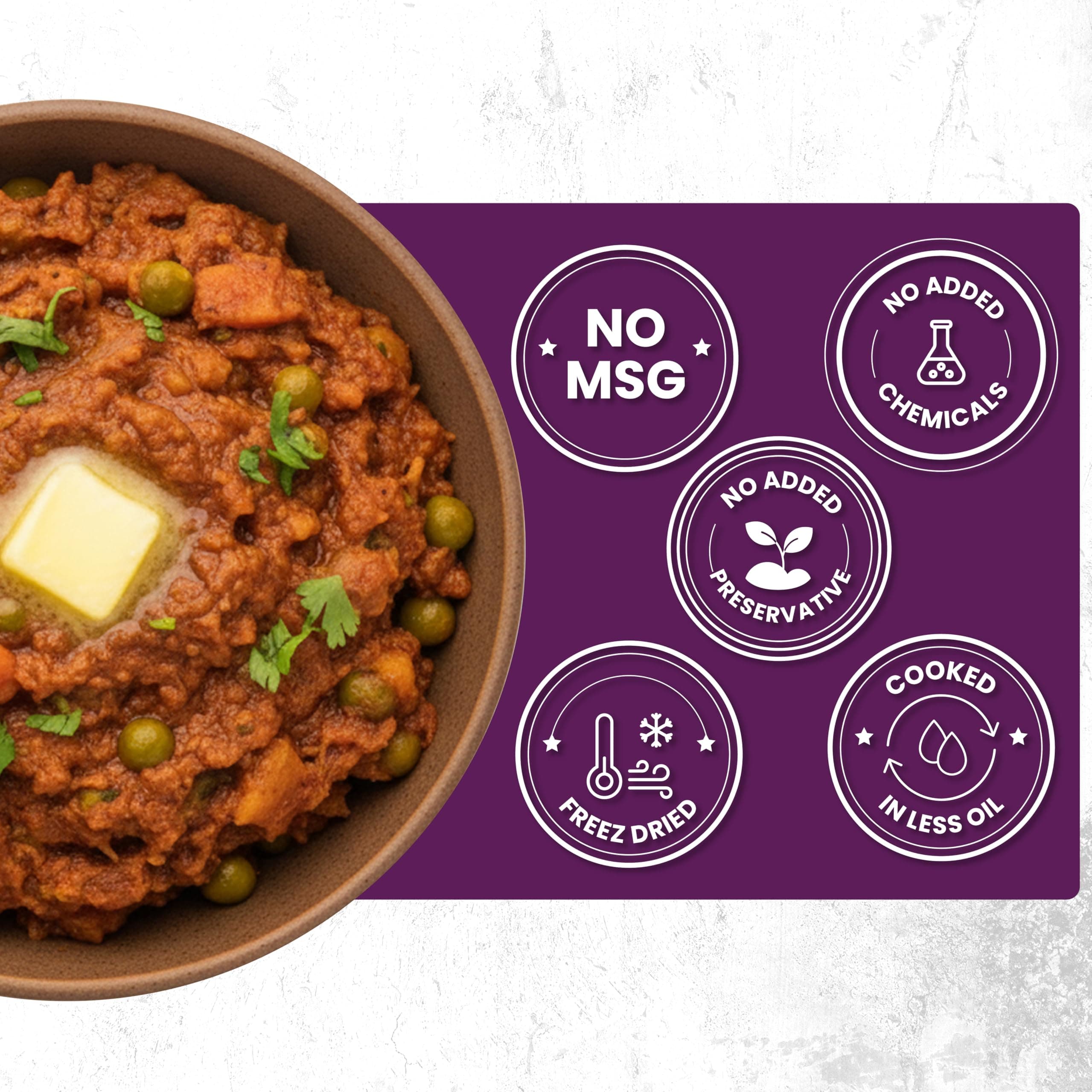 Chericious Ready to Eat Jain Pav Bhaji | Freeze Dried-400 gm| No Onion No Garlic | Indian Street Food Style | Instant Heat & Eat Meal (Pav Bhaji) — image 4