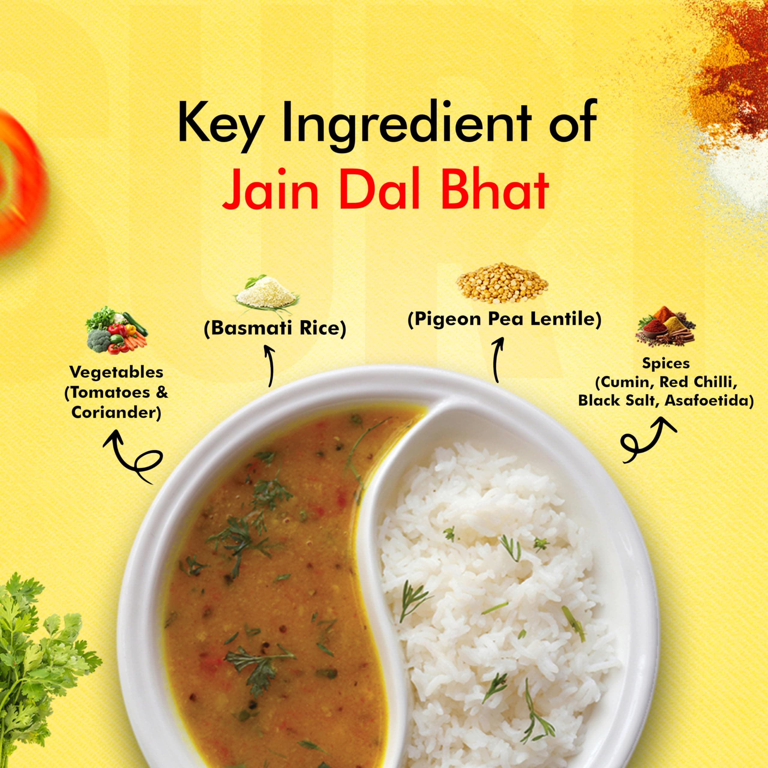 Surtiflavour Authentic Jain Dal Bhat, Ready-to-Eat Indian Dish, 300 Gram, Gluten-Free, Preservative-Free (Pack of 2) — image 6