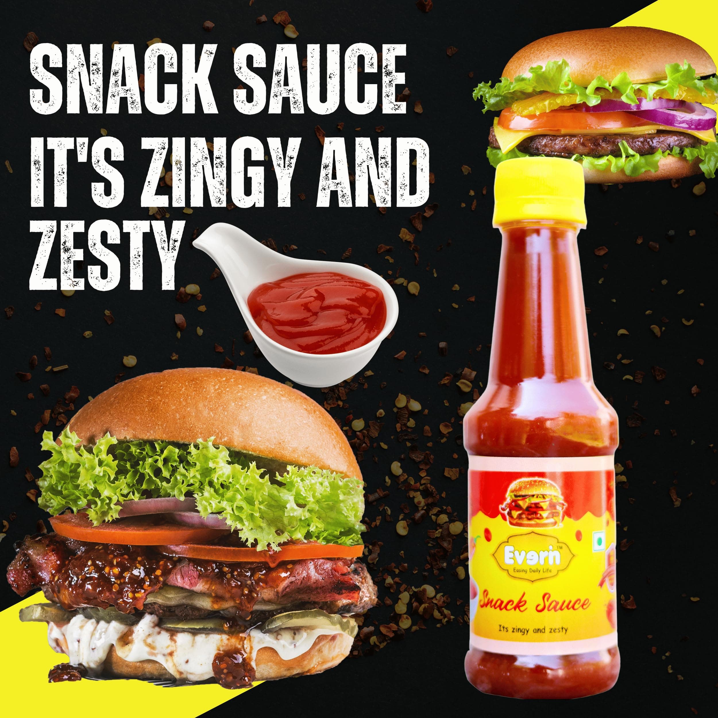 Everin Zingy and Zesty No Onion No Garlic Snack Sauce - 2 Packs (200g each) for Irresistible Flavors in Every Bite — image 5