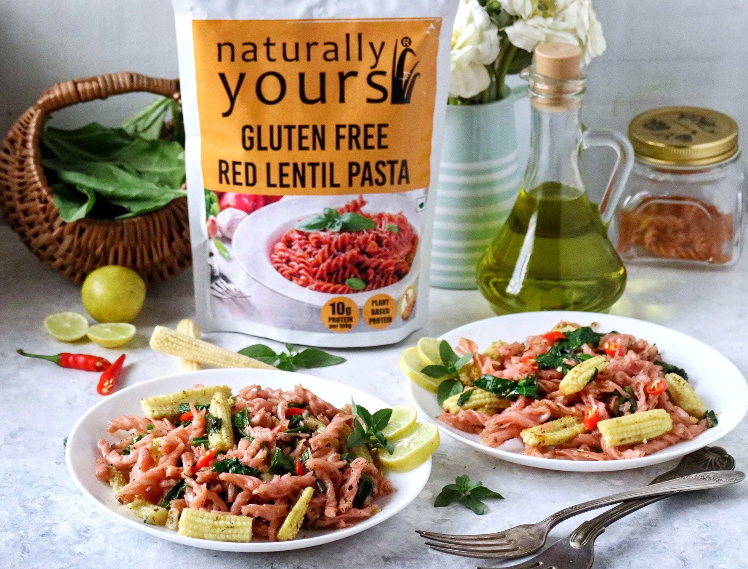 Naturally Yours Red Lentil Pasta | 200g Pack | Gluten-Free, No Maida, No Onion No Garlic, 100% Jain Friendly, Vegan, Preservative-Free | High Plant Protein & Fiber | Healthy Pasta | Pack of 1 — image 3