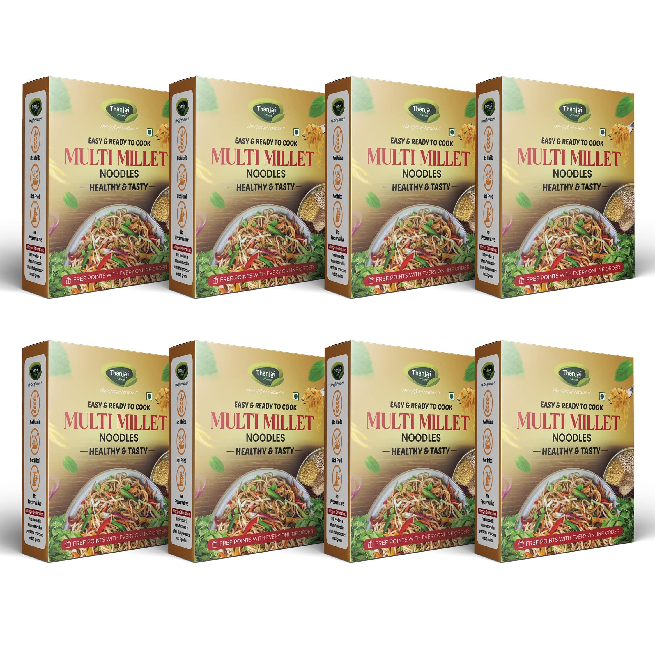 Thanjai Natural Multi Millet Noodles 180 Grams X 8 (No Maida Hakka Noodles, Not Fried, No MSG, Classic and Mild Millet Noodle No Preservatives, No Chemicals, No Artificial Extract) — image 2
