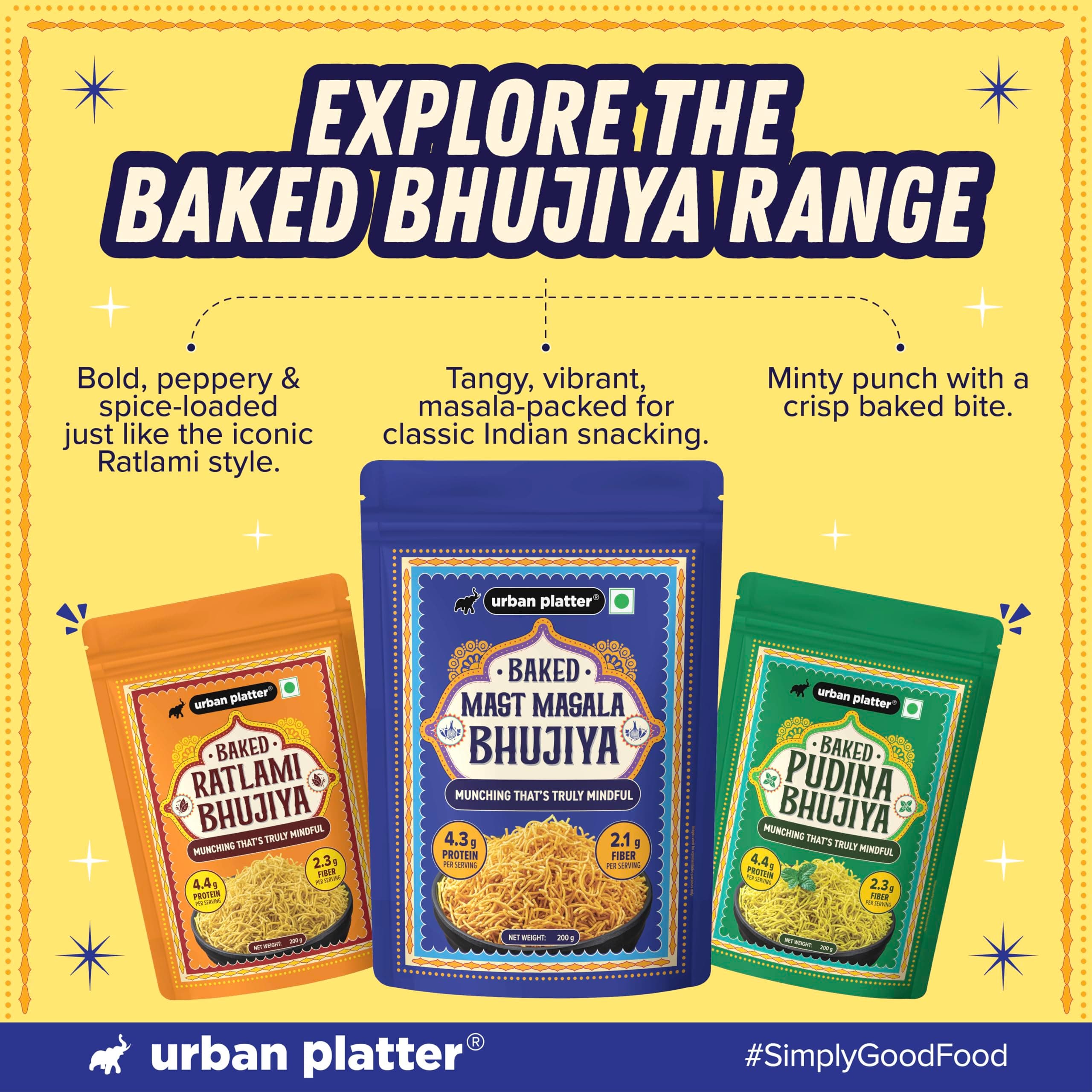Urban Platter Baked Bhujia/Bhujiya Mast Masala, 200g (Baked Not Fried, Better-For-You Indian Snack, 4.3g Protein & 2.1g Fibre) — image 7