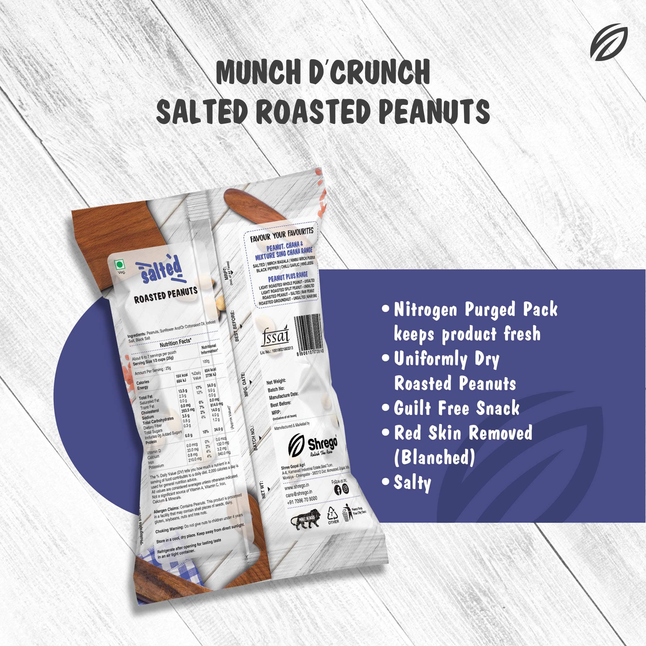SHREGO Salted Roasted Peanuts 160G — image 4