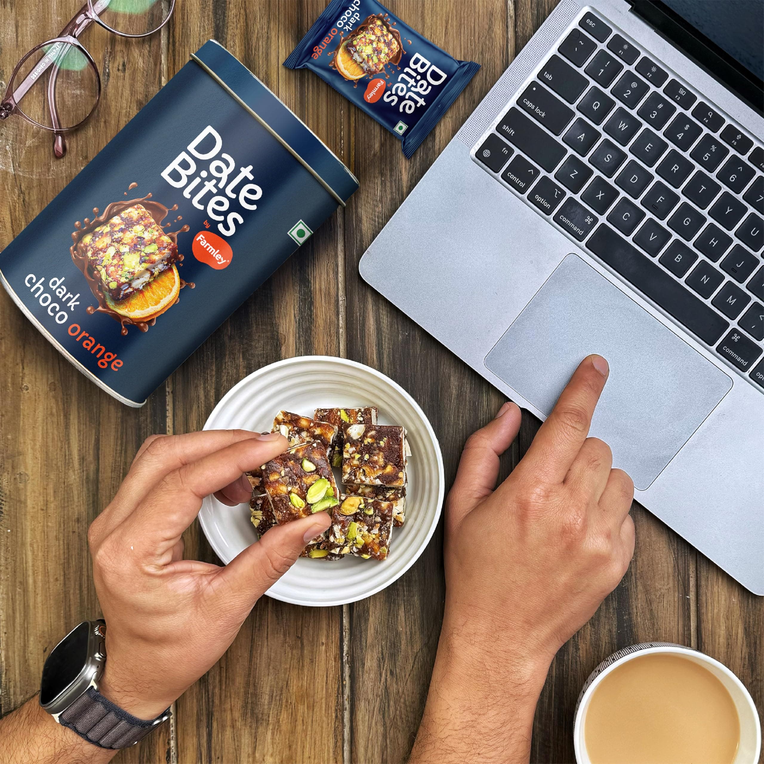 Farmley Dark Choco Orange Date Bites 200g I Dates Barfi Made with Dates,Cocoa Powder,Pista,Cashews,Almonds,Honey,Orange and Pure Ghee,Chocolate Flavoured Healthy Delicious Indian Sweets,No Added Sugar — image 6