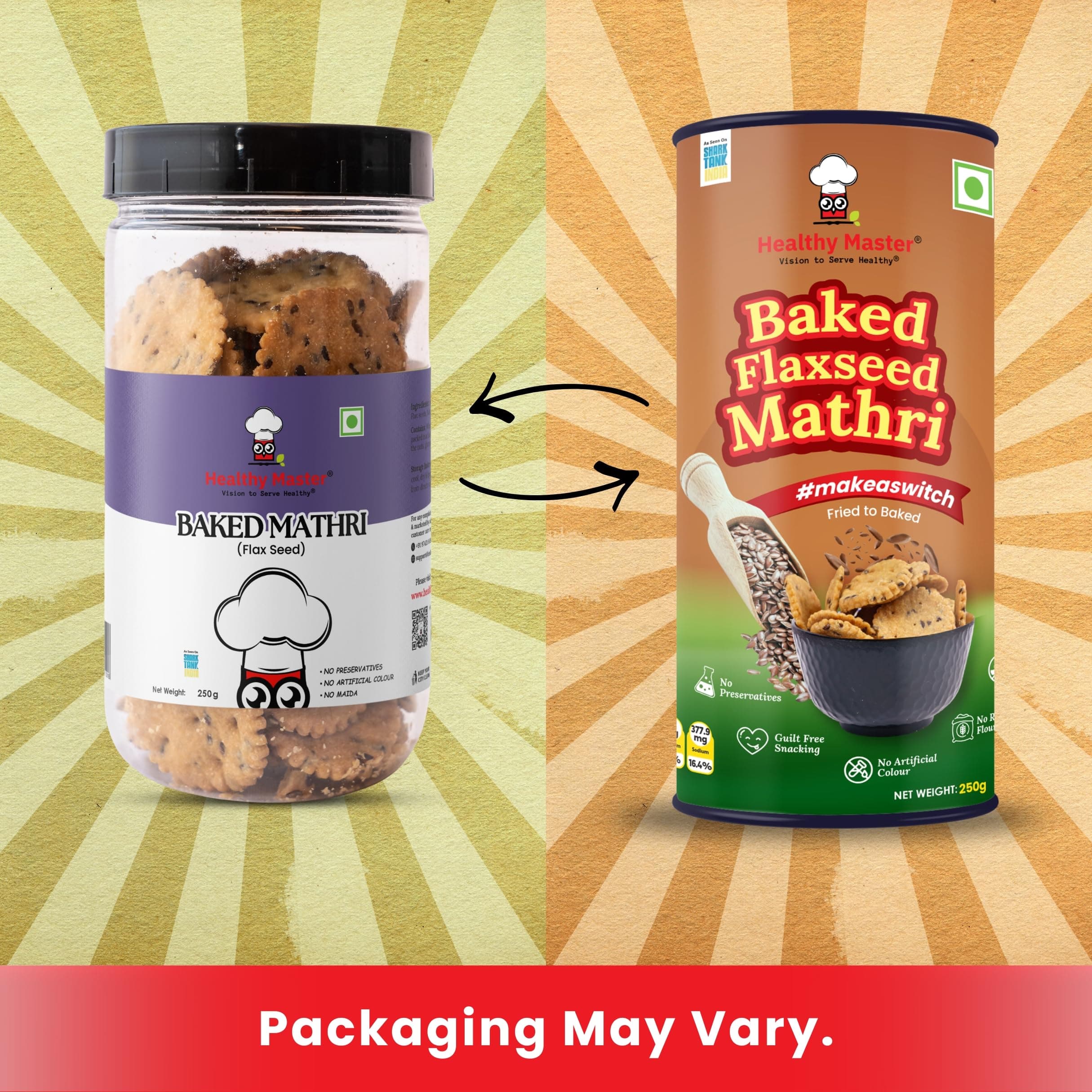 Healthy Master Baked Wheat Mathri (Flax Seed) 250g | No Maida | No Palm Oil | Crispy Crunchy Healthy Snack | 100% Wheat | Namkeen Mathi (Pack of 1) — image 6