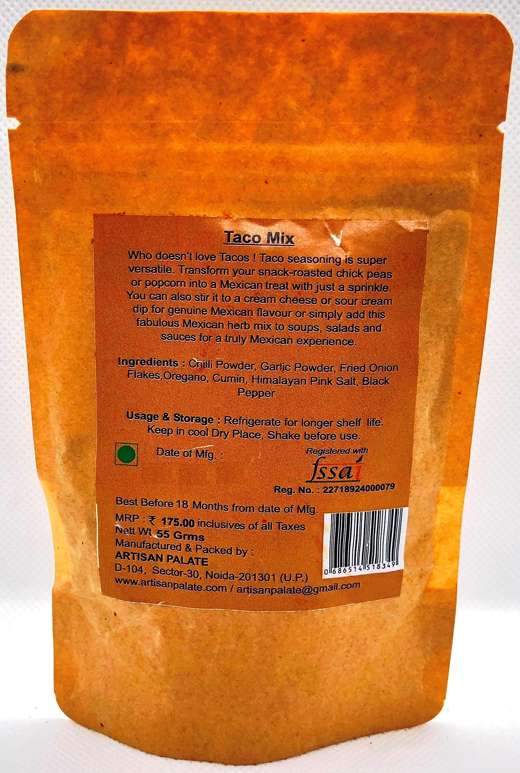 Artisan Palate - All Natural Ranch & Taco Mix Combo Pack of 55 Grams Each — image 3