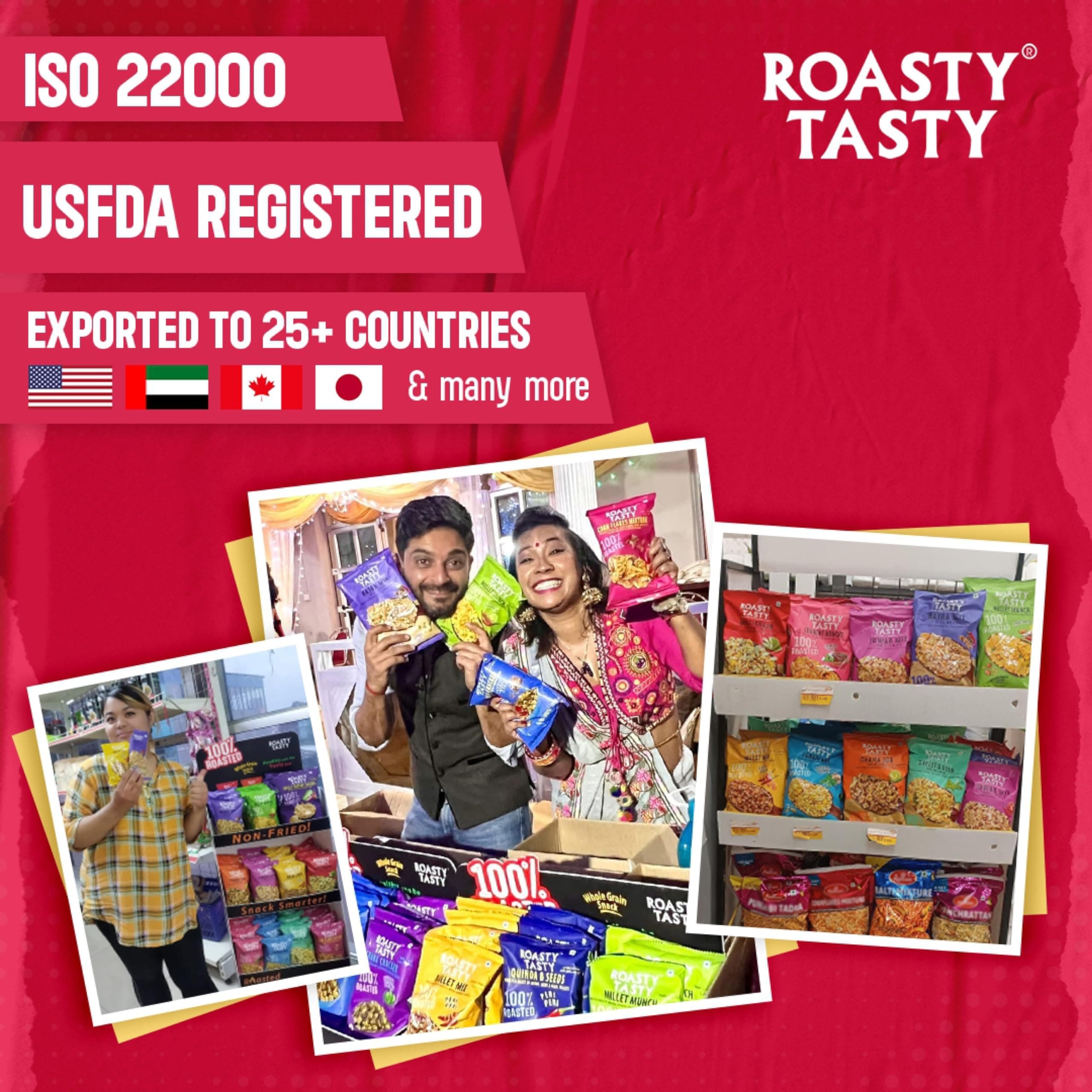 Roasty Tasty Khatta Meetha Roasted Millet Namkeen Snack 200gm | Oil-Free, Millet Snack For Kids | No Onion, No Garlic | Healthy Snacks — image 4