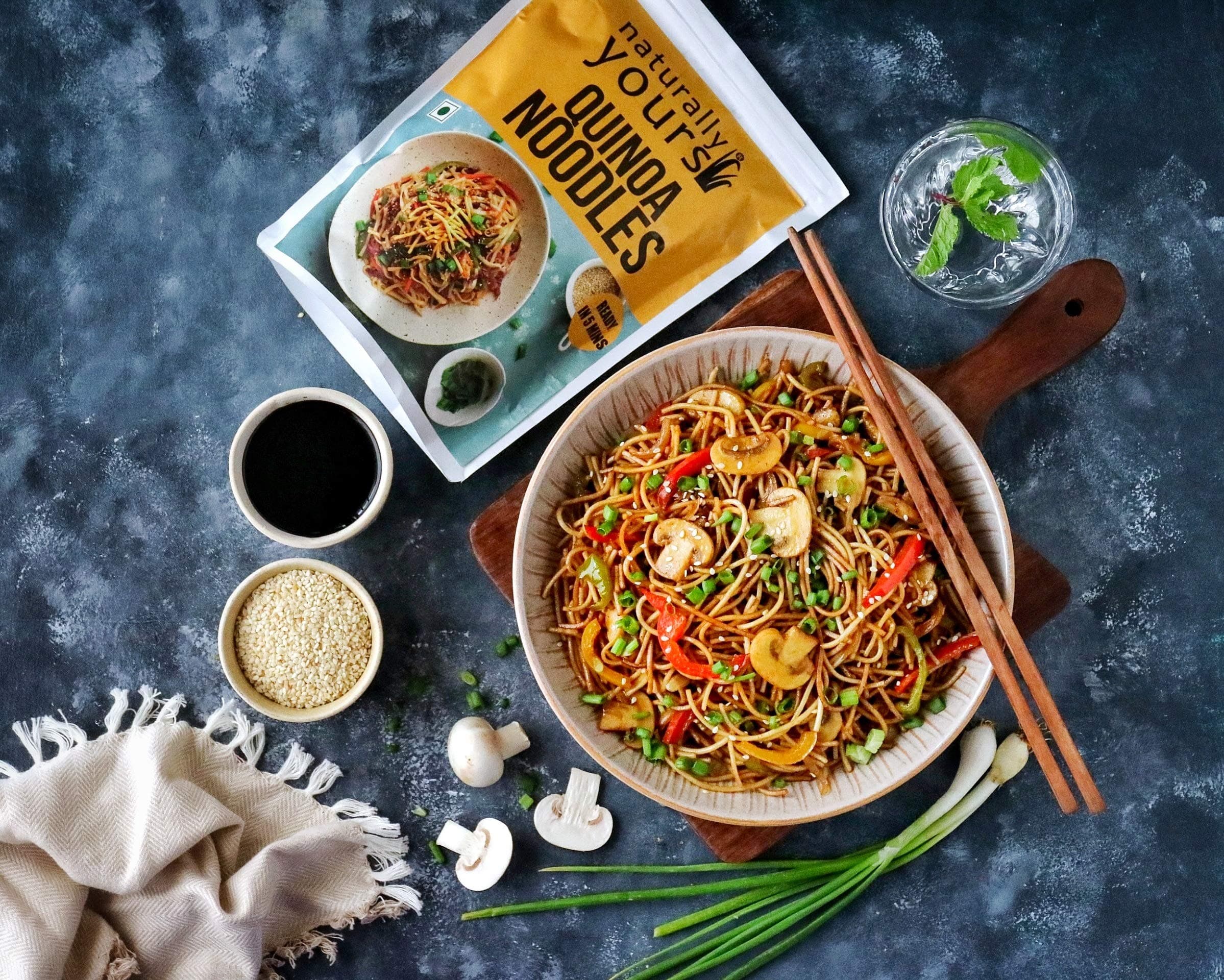 Naturally Yours Quinoa Hakka Noodles | Made with Quinoa & Whole Wheat | No Maida, No Onion No Garlic, 100% Jain Friendly, Non-Fried, Vegan, Preservative Free, No MSG | High Protein & Fiber | Tastemaker Included | 180g (Pack of 2) — image 5