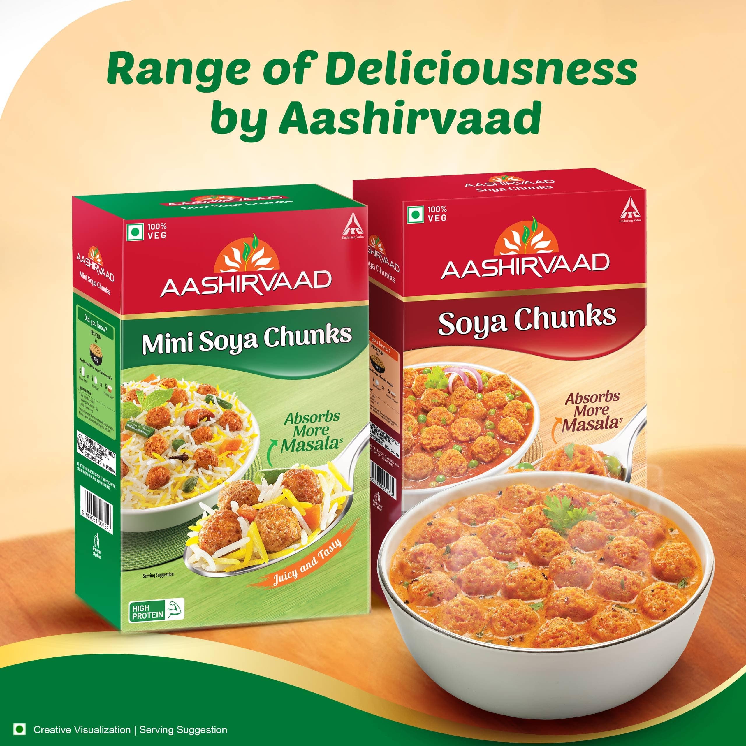 Aashirvaad Mini Soya Chunks, 100% Veg, Absorbs More Masala, Juicy & Tasty, High Protein, 200g Pack — image 10