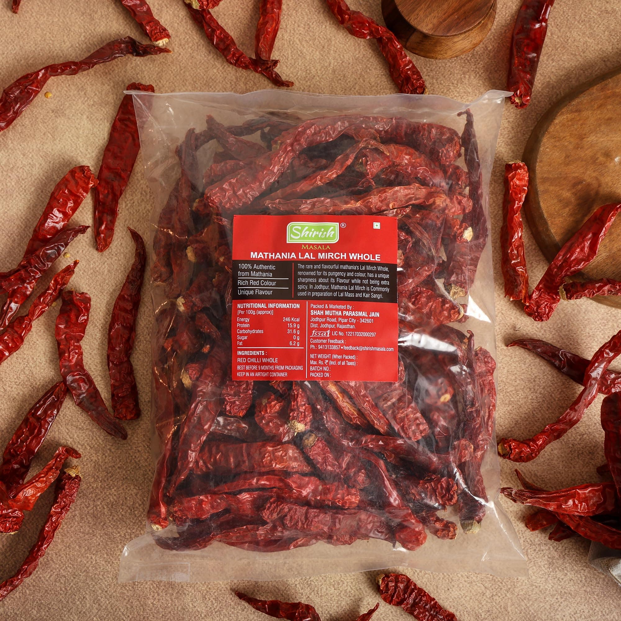 Shirish Masala Whole Mathania Red Chilli (Lal Mirch)(Stemless) 1 Kg,Sortex Clean, 70 Years Of Trust — image 3