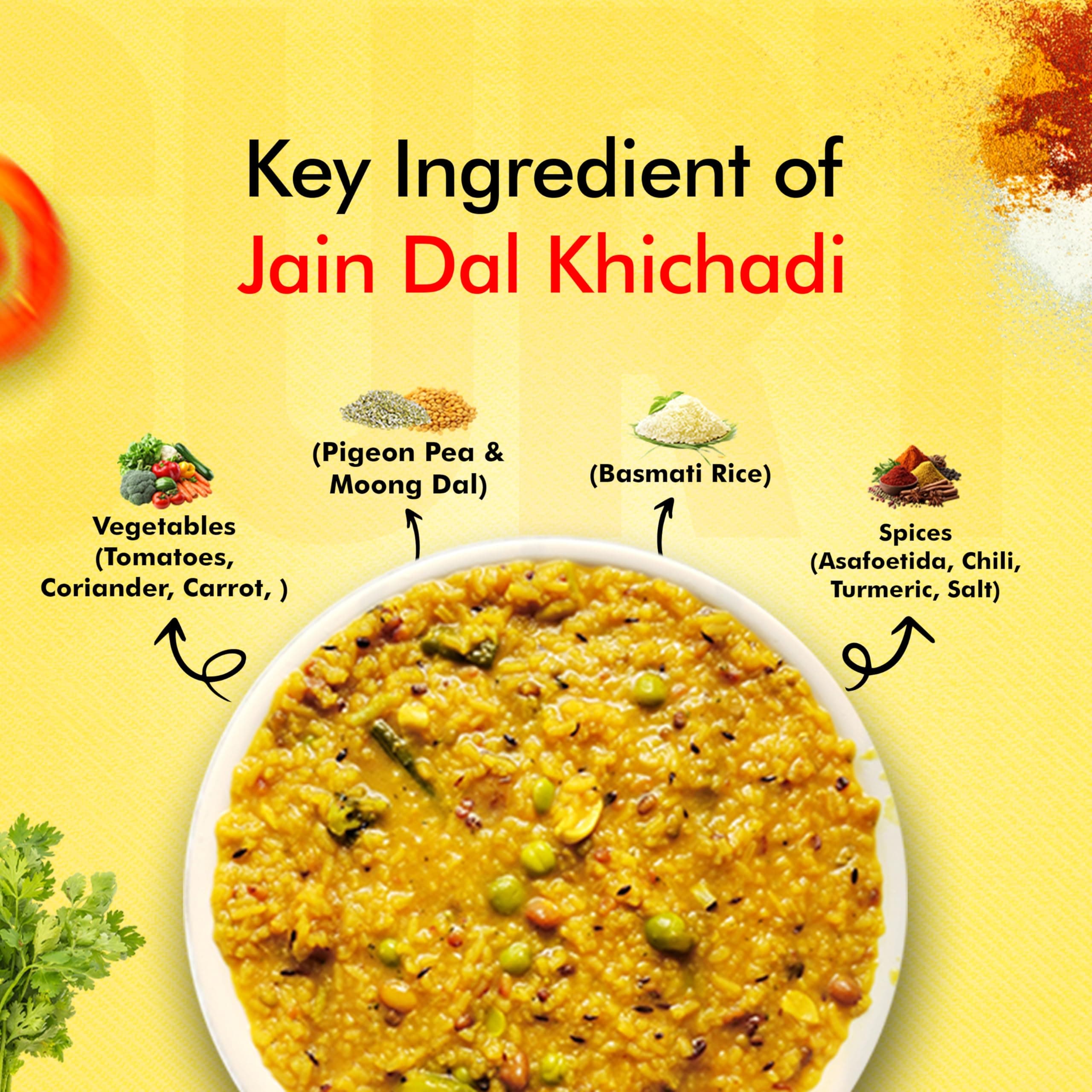 Surti Jain Dal Khichadi Ready To Eat 300g Gujarati Style Comfort Meal Instant Food Protein Rich No Artificial Colors Flavours Anytime Meal (Pack of 3) — image 7