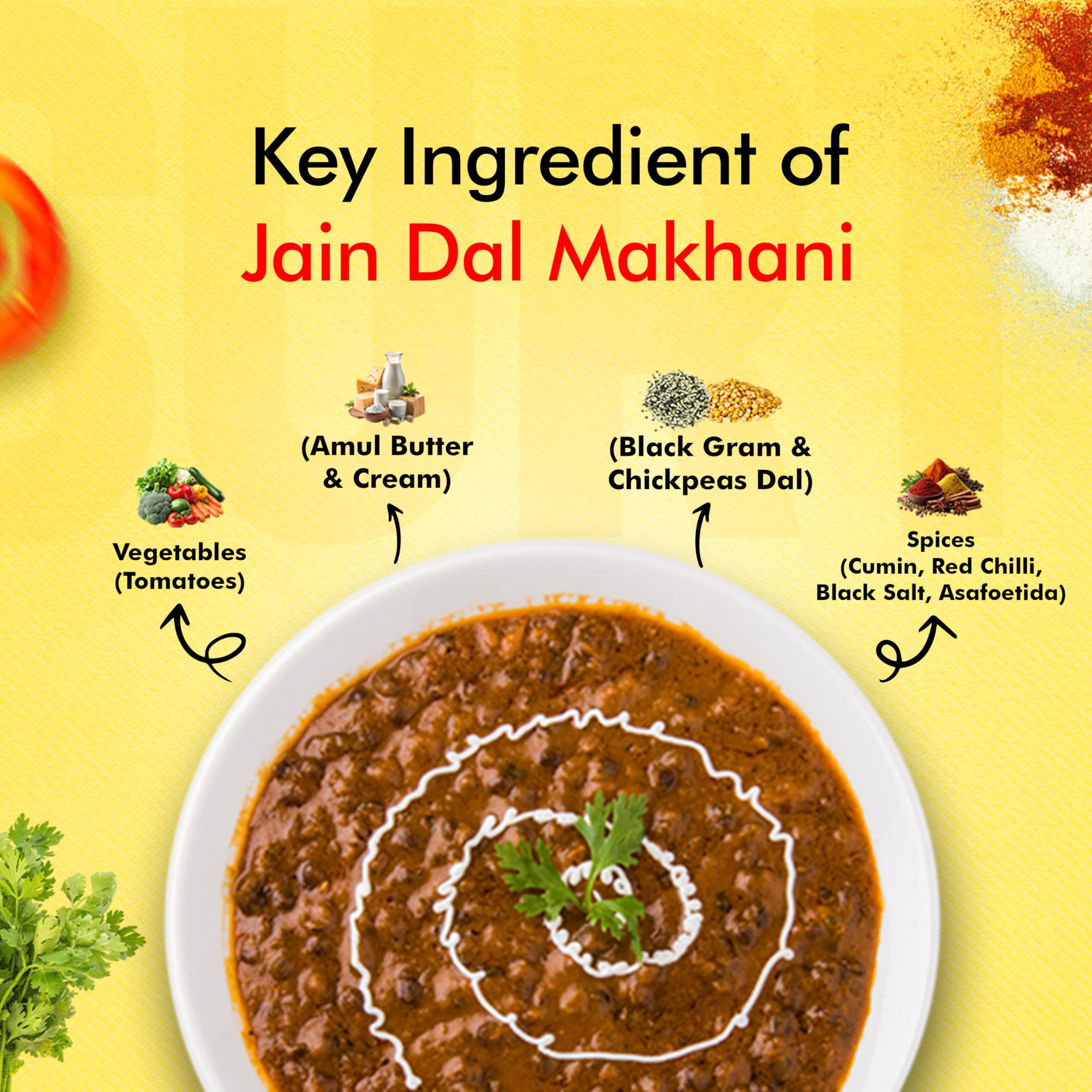 Surtiflavour Jain Dal Makhani, Ready to Eat, 250 Gram, Gluten-Free, Preservative-Free, Instant Indian Cuisine, Vegetarian (Pack of 3) — image 6