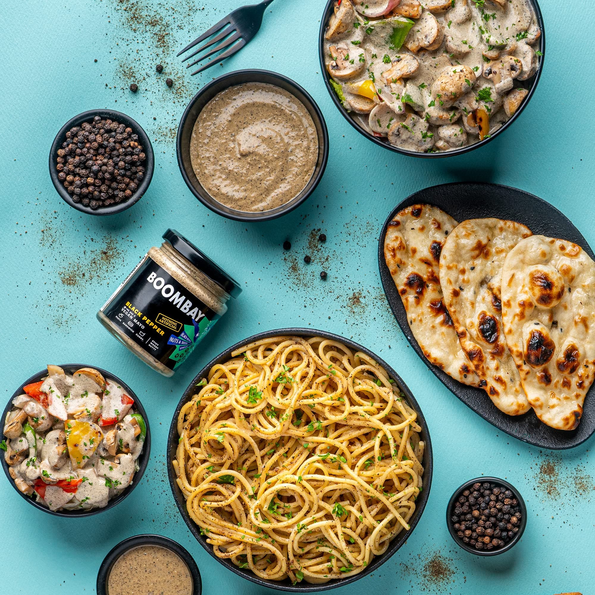 BOOMBAY Black Pepper Vegan Mayo 190g | Nothing Artificial | No Bad Oils | No Refined Sugars | Plant Based | No Onion or Garlic | Use as a Curry Paste, Pasta Sauce, Spread on Bread — image 7