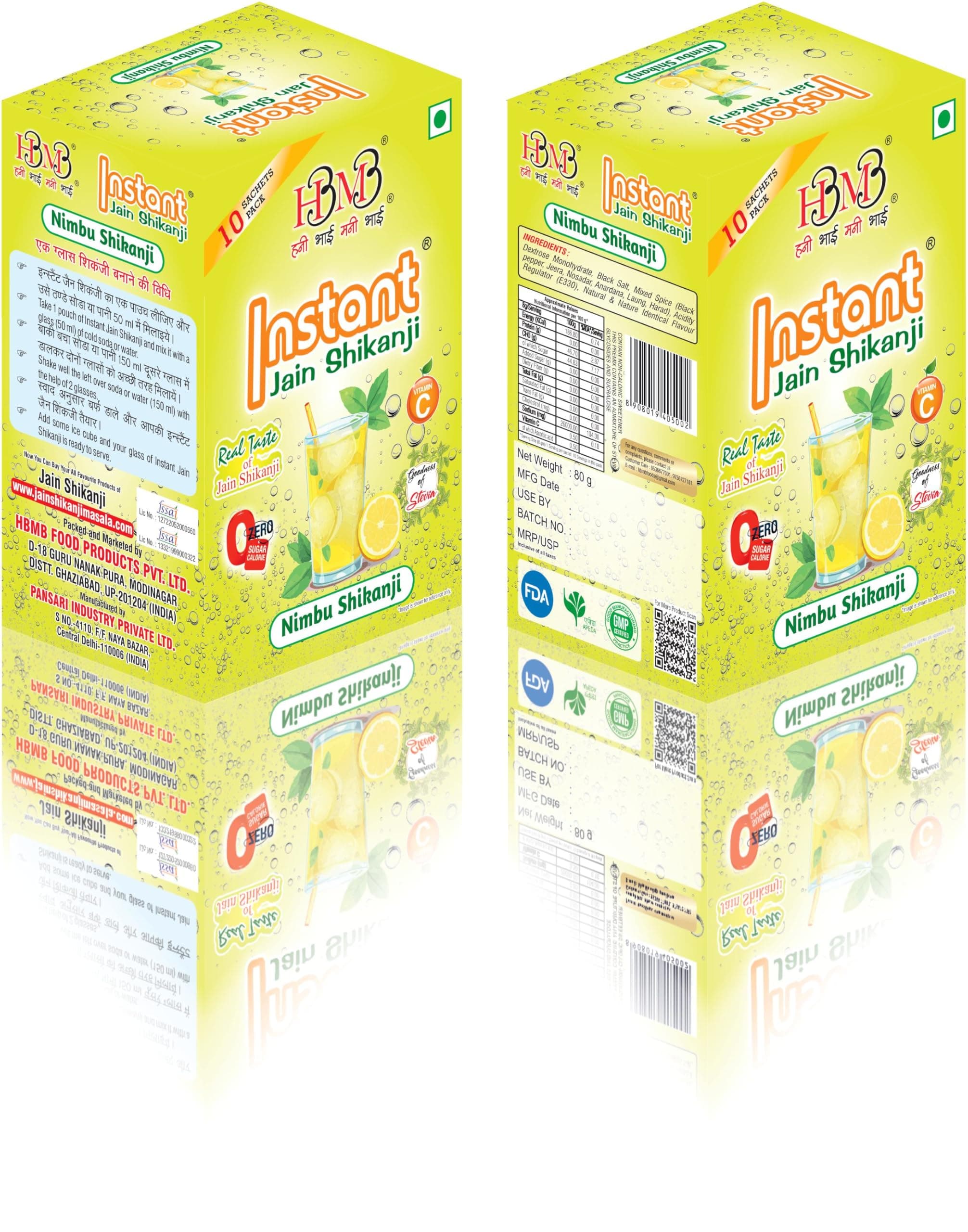 HBMB Original Instant Jain Shikanji | 1- Minute Ready to Mix Lemon Drink Premix | Authentic Jain Shikanji Summer Refreshment, 1 Pack — image 2