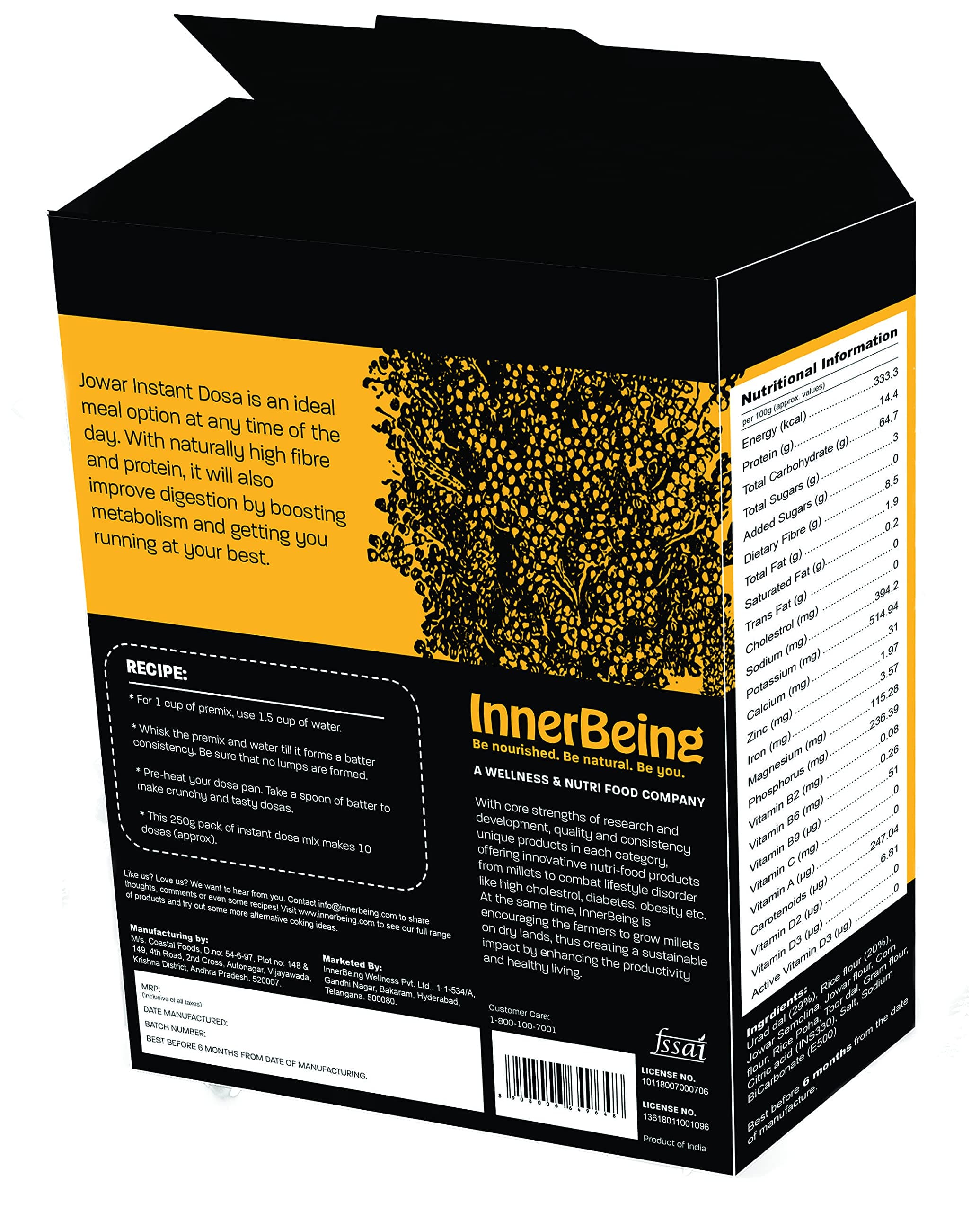 InnerBeing | Instant Jowar Dosa Mix | Pack of 2 | Each 250 g — image 3
