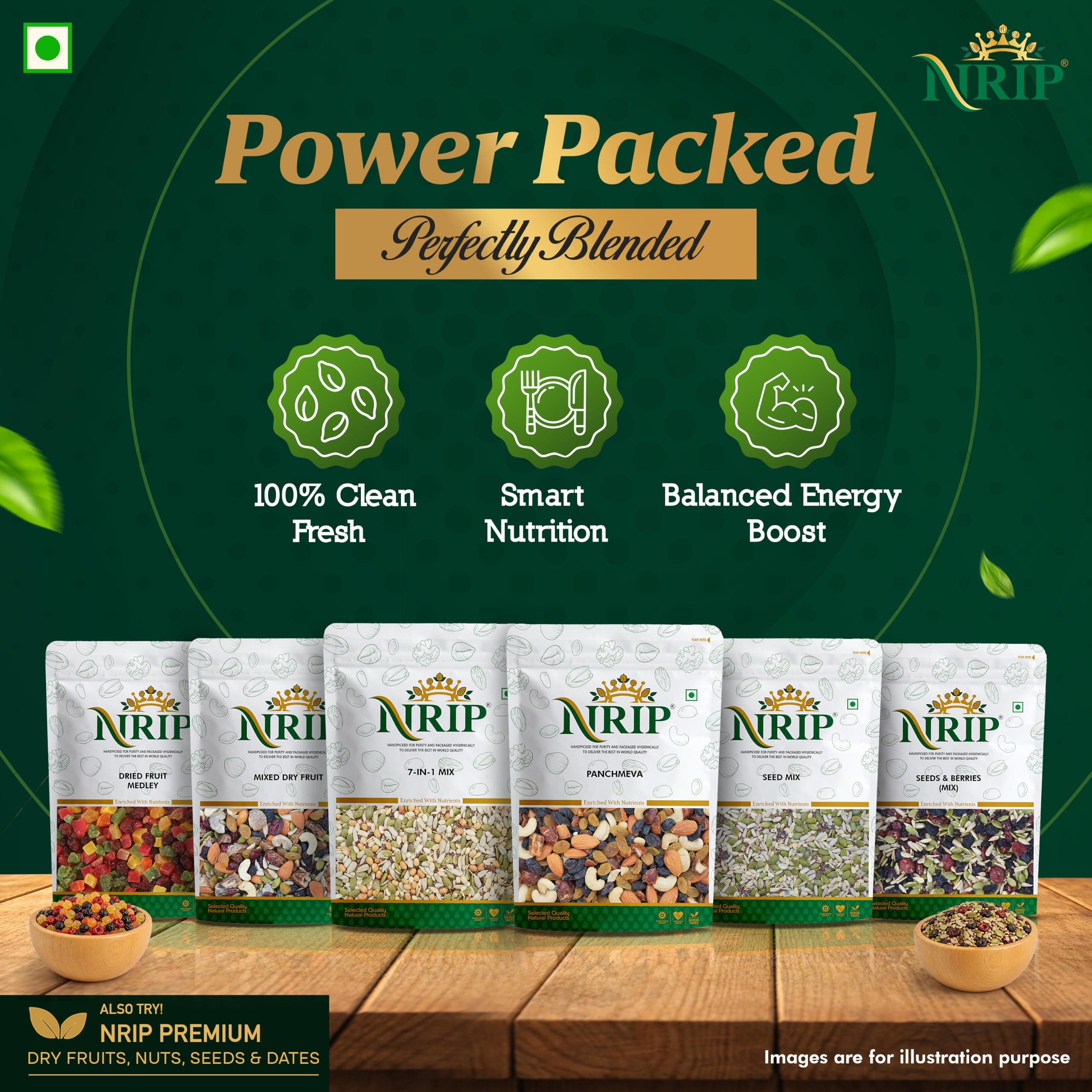 NRIP Premium Mixed Roasted Seeds & Berries 200 Gm (Pumpkin, Sunflower, Flax, Watermelon, Black Currant, Cranberry, Cherry, Black raisins) — image 5