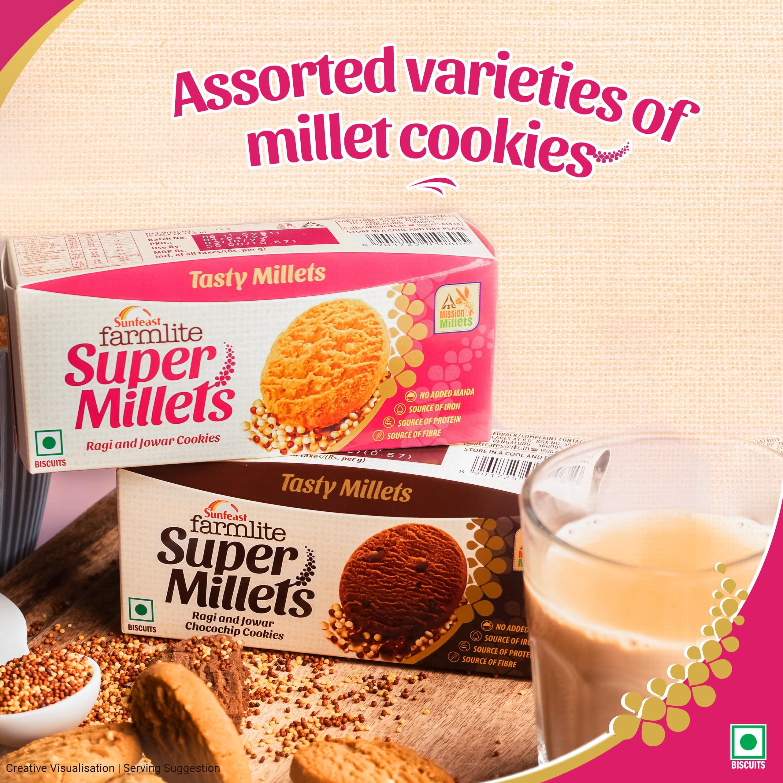 Sunfeast Farmlite Super Millets Ragi & Jowar Cookies, 75g — image 7