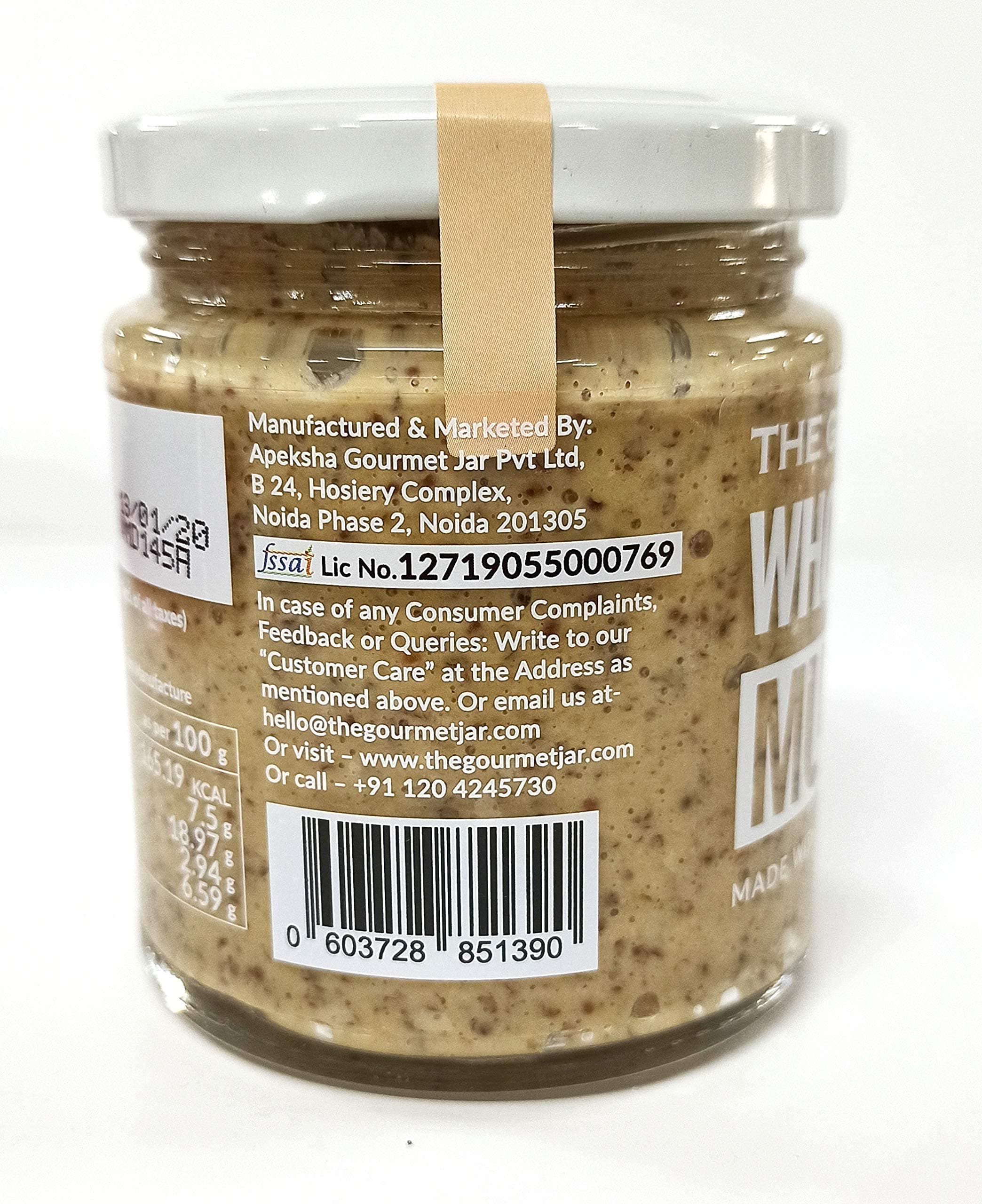 The Gourmet Jar Wholegrain Mustard| 170g| 100% Natural, No Preservatives, No Artificial Colors, No Artificial Flavouring agent| No Refined Sugar| Keto-Friendly| No Trans-fat| Traditional French style| Made with Red wine and Apple Cider Vinegar| Perfect condiment for your sandwiches, hotdogs and burgers| Pack of 1 — image 8