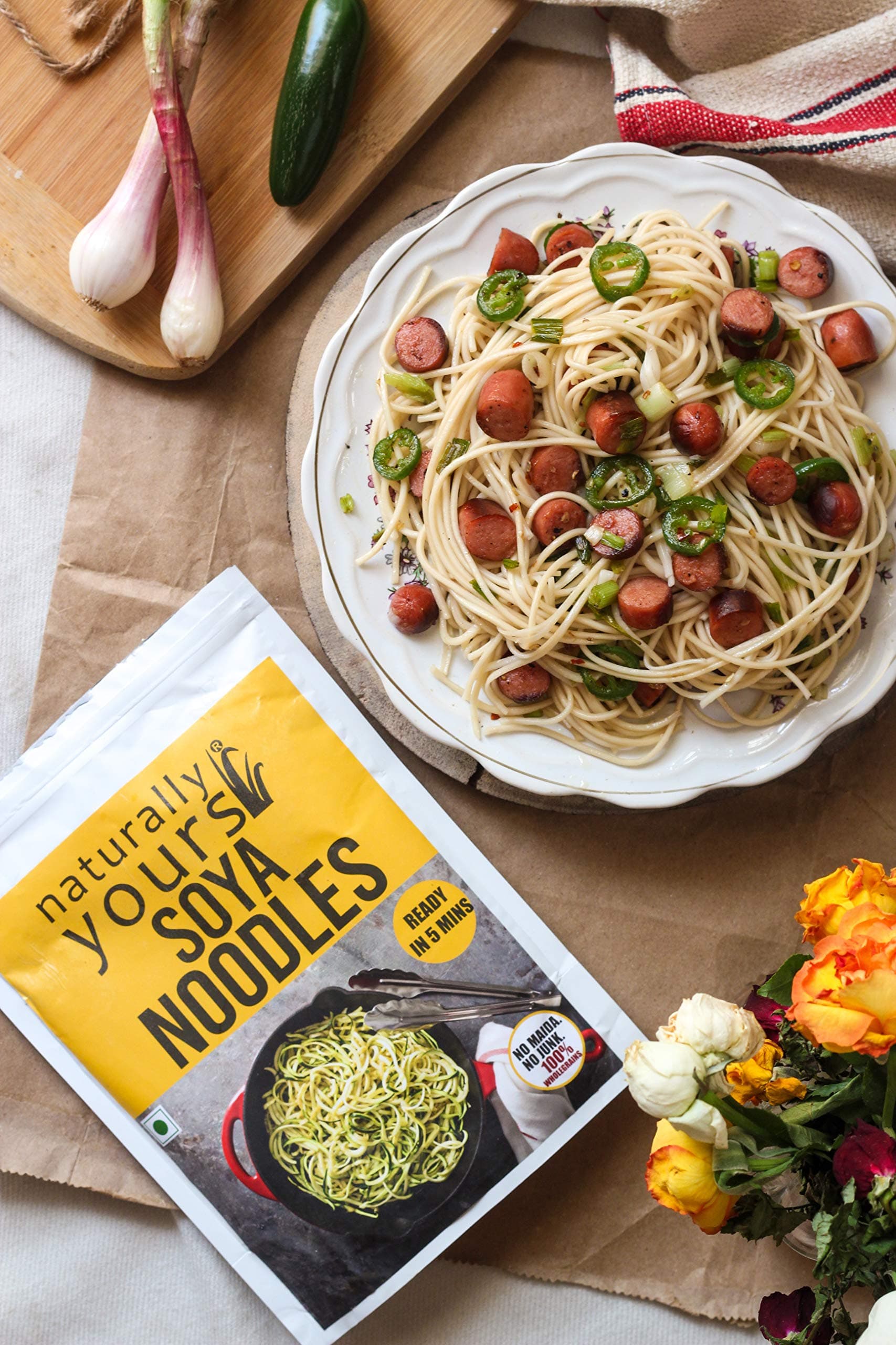 Naturally Yours Soy Hakka Noodles | Soybean & Wheat Protein | No Maida, No Onion No Garlic, Jain Friendly, Vegan, Preservative Free, No MSG | High Protein & Fiber | Tastemaker Inside | 180g Pack of 2 — image 8