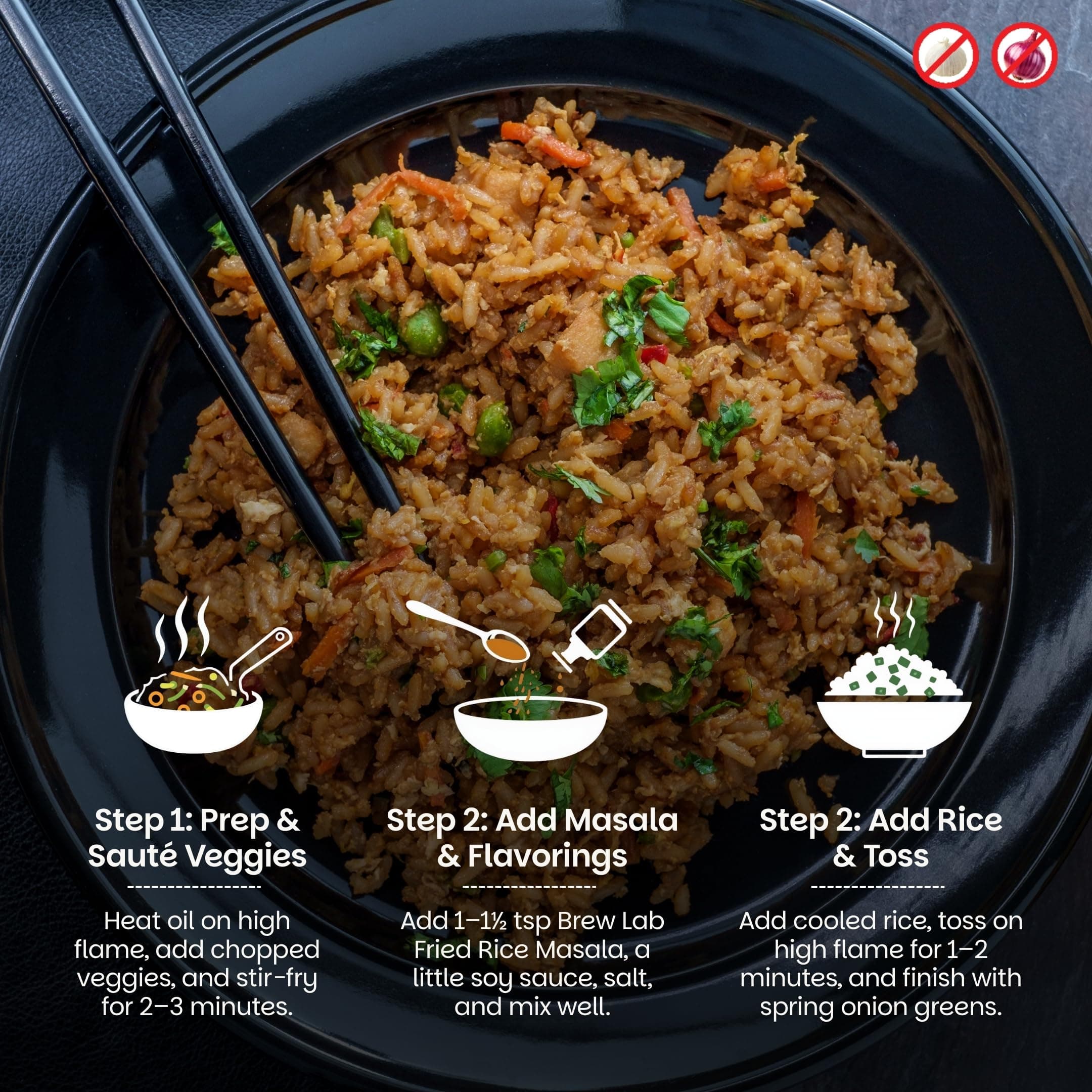 Brew Lab Fried Rice Masala | No Onion No Garlic | Restaurant-Style Chinese Masala | Quick & Easy Cooking | Multipurpose Seasoning for Fried Rice, Noodles & Vegetables 250g — image 4