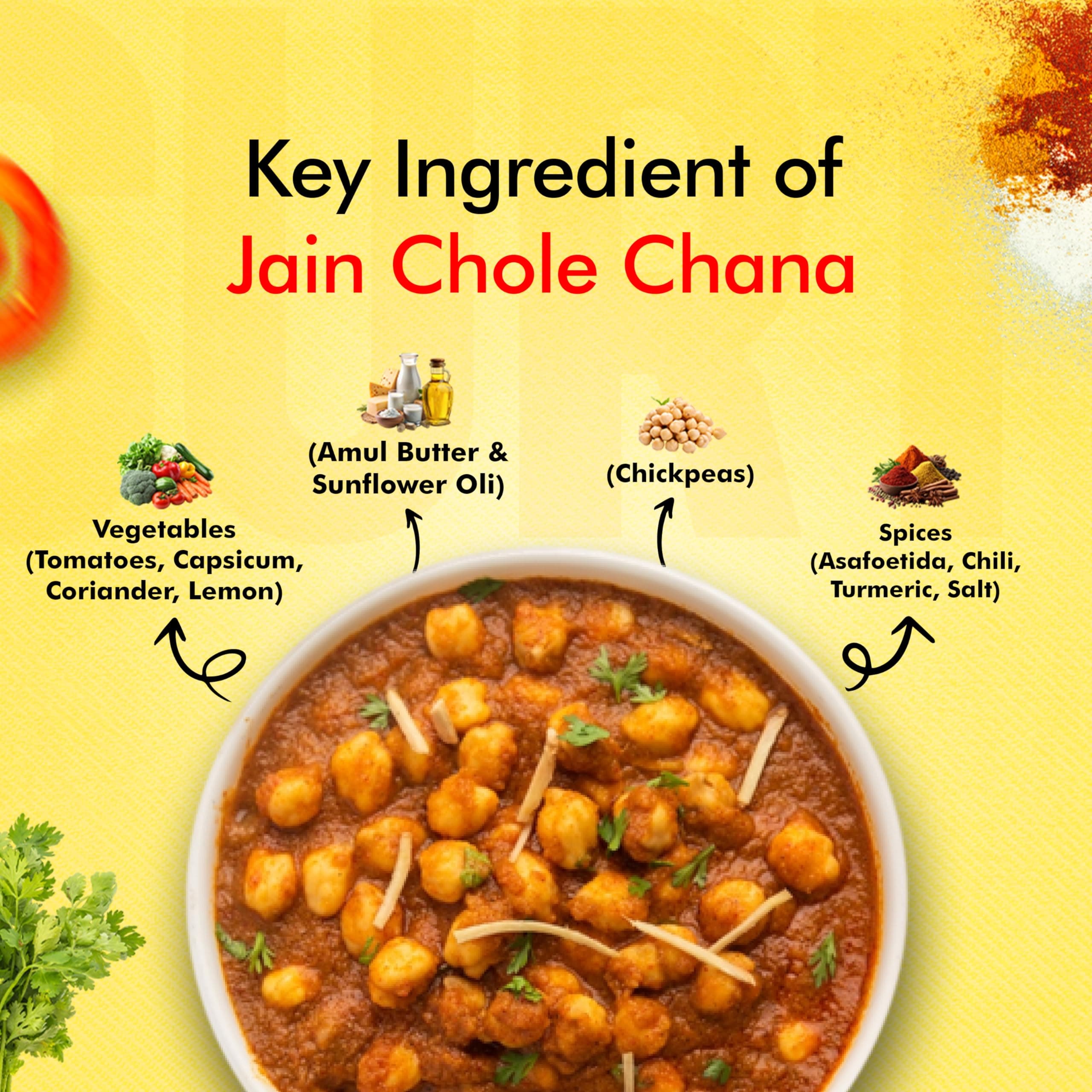 Surtiflavour Authentic Jain Chole Chana, Instant Ready-to-Eat, 250 gram, Gluten-Free, Preservative-Free, Vegetarian (Pack of 1) — image 6