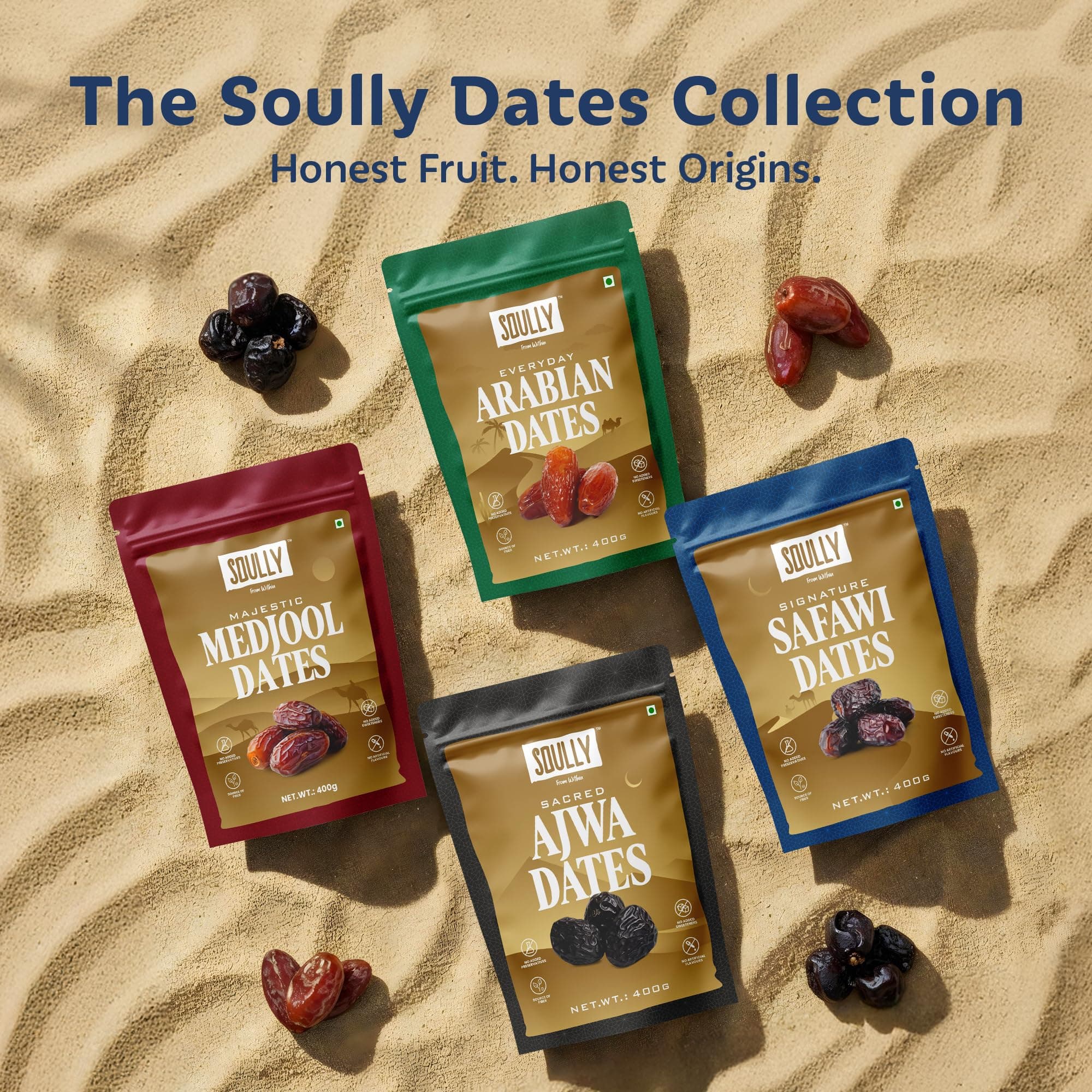 Soully Safawi Dates 400g | Premium Dates from Al-Medina | High in Fibre | Soft & Juicy Khajoor | No Added Sweeteners or Preservatives | Healthy Snacks khajur | Healthy Kalmi Dates for Snacking & Recipes — image 9