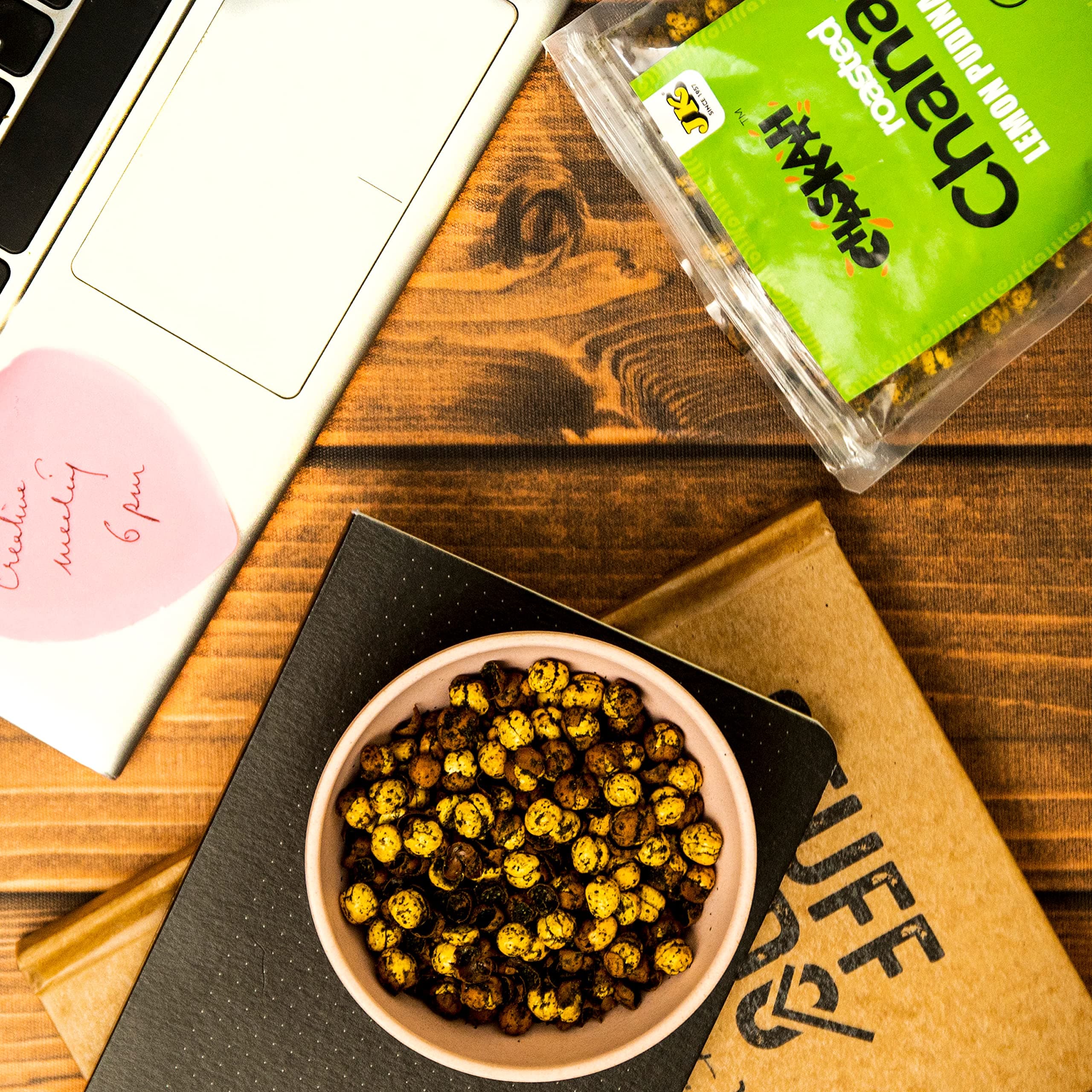 Chaskaah Lemon Pudina Chana 200g by JK | Bhuna Chana | Roasted Masala Chickpeas Roasted Chana | NO MSG | Vegan | Not Fried | Jain — image 3