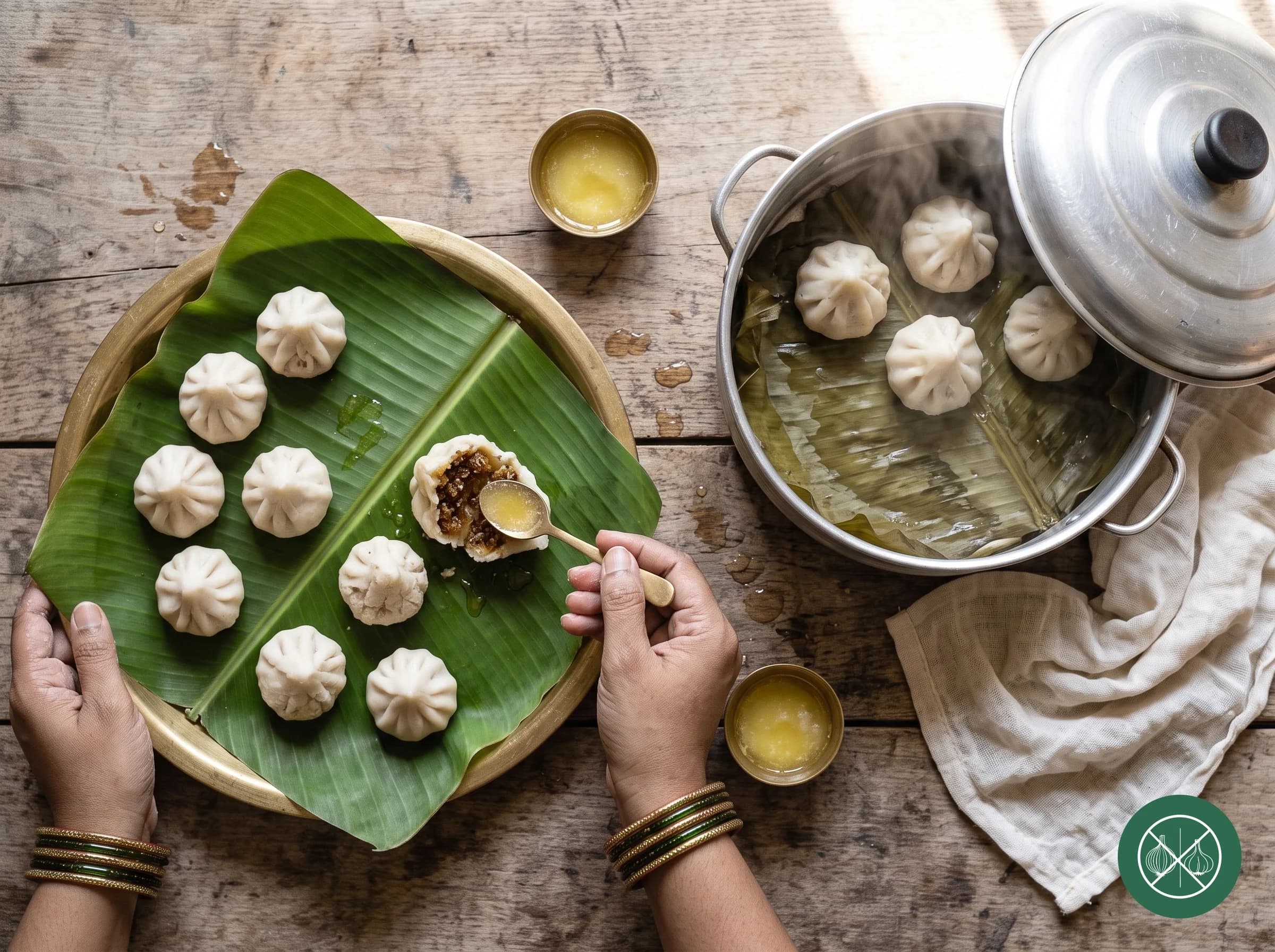Ukadiche Modak (Steamed Rice Flour Modak)