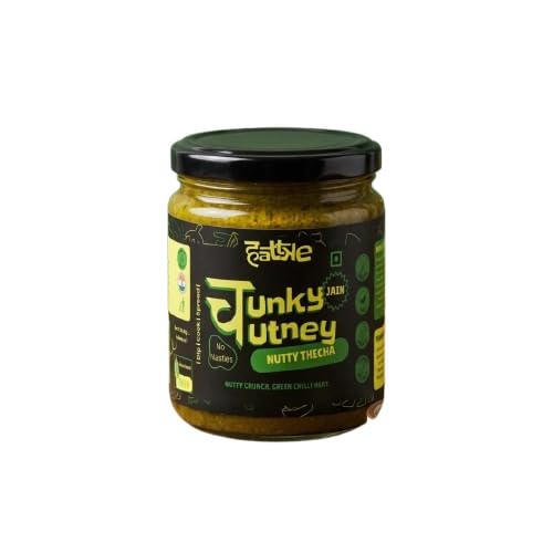 Nutty Thecha Chunky Chutney (Jain) 175g– Spicy Peanut & Green Chilli Chutney | No Garlic | Authentic Maharashtrian Taste