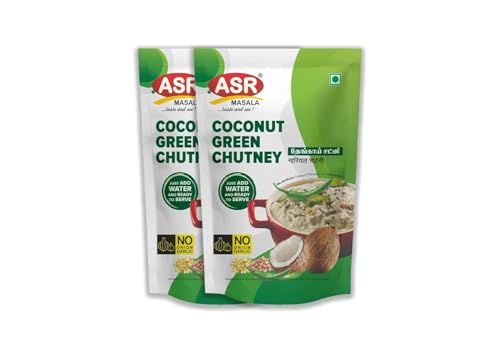 Coconut Green Chutney | Ready To Serve | Just Add Water & No Onion No Garlic | South Indian Style Coconut Chutney For Idli, Dosa & Snacks | 90gm Each, (Pack of 2)