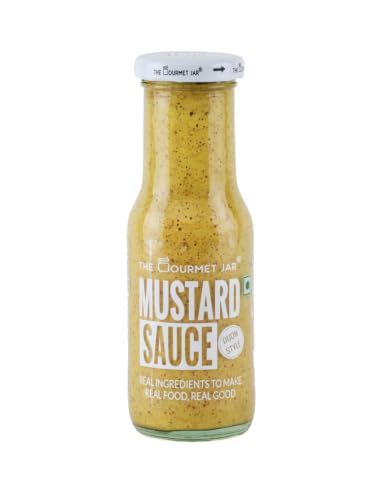 The Gourmet Jar Mustard Sauce 210g | 100% Natural, No Preservatives, No Artificial Colors, No Artificial Flavouring agent | No Refined Sugar| Gluten- free| Strong & Smooth |Perfect for sandwiches, burgers & hot dogs| Pack of 1