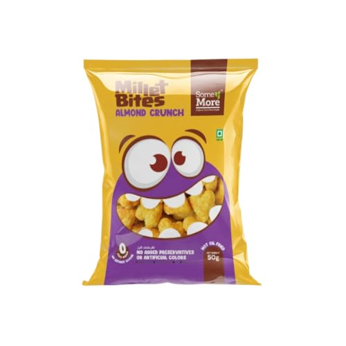 SOME MORE Almond Millet Bites 50g | Crunchy Almond Grain Bites | Millet Cubes | Light Sweet Roasted Bites | Small Pack Box | Easy Bite Pieces | Ready Cubes Pack | Nut Grain Crunch Mix
