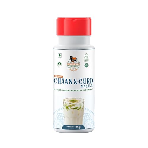 Satvik Sanatani Sawaminaryan, Jain, Vegan Tangy Street-Style Panjabi Chaas Masala | Gujarati Chaas Masala | Blend Natural Ingredients Cumin, Coriander, Pudina, Pink & Black Salt | No Preservatives | FSSAI Certified | No Onion No Garlic | Premium 75g dispenser Pack, Chaas & Curd Masala)